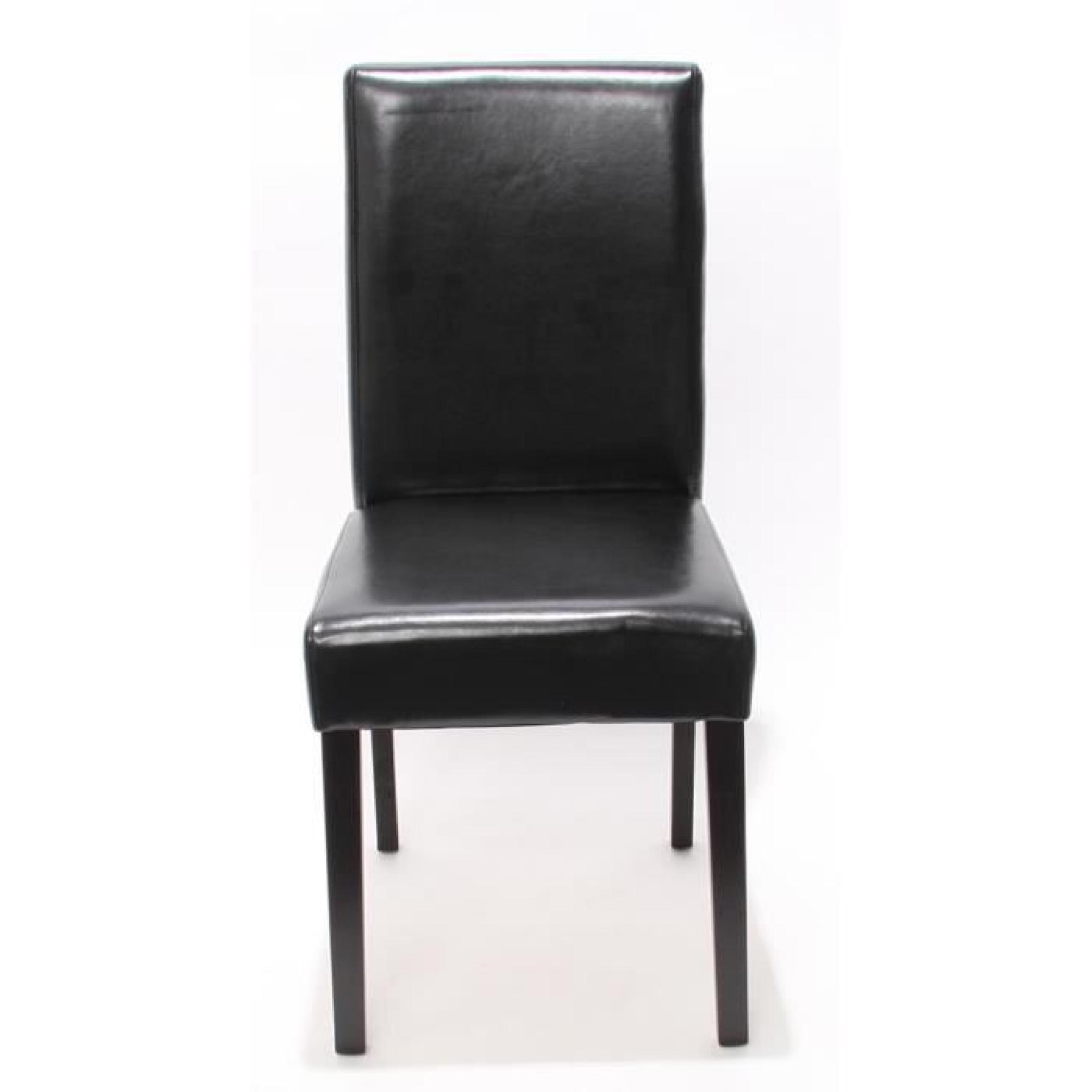 Ensemble banc Kriens XXL + 4 chaises Littau, cuir reconstitué, noir. pas cher
