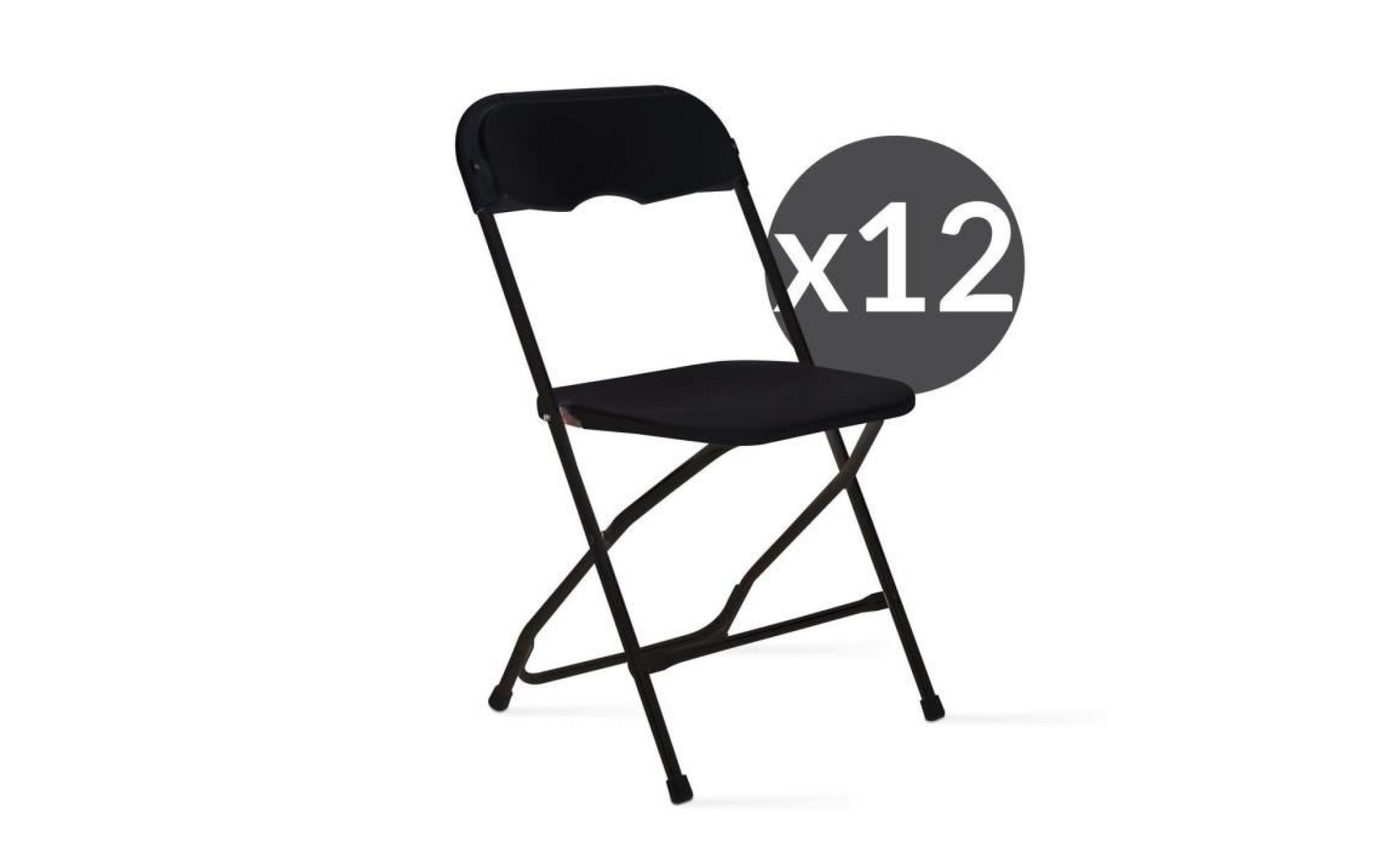 12 chaises pliantes noires
