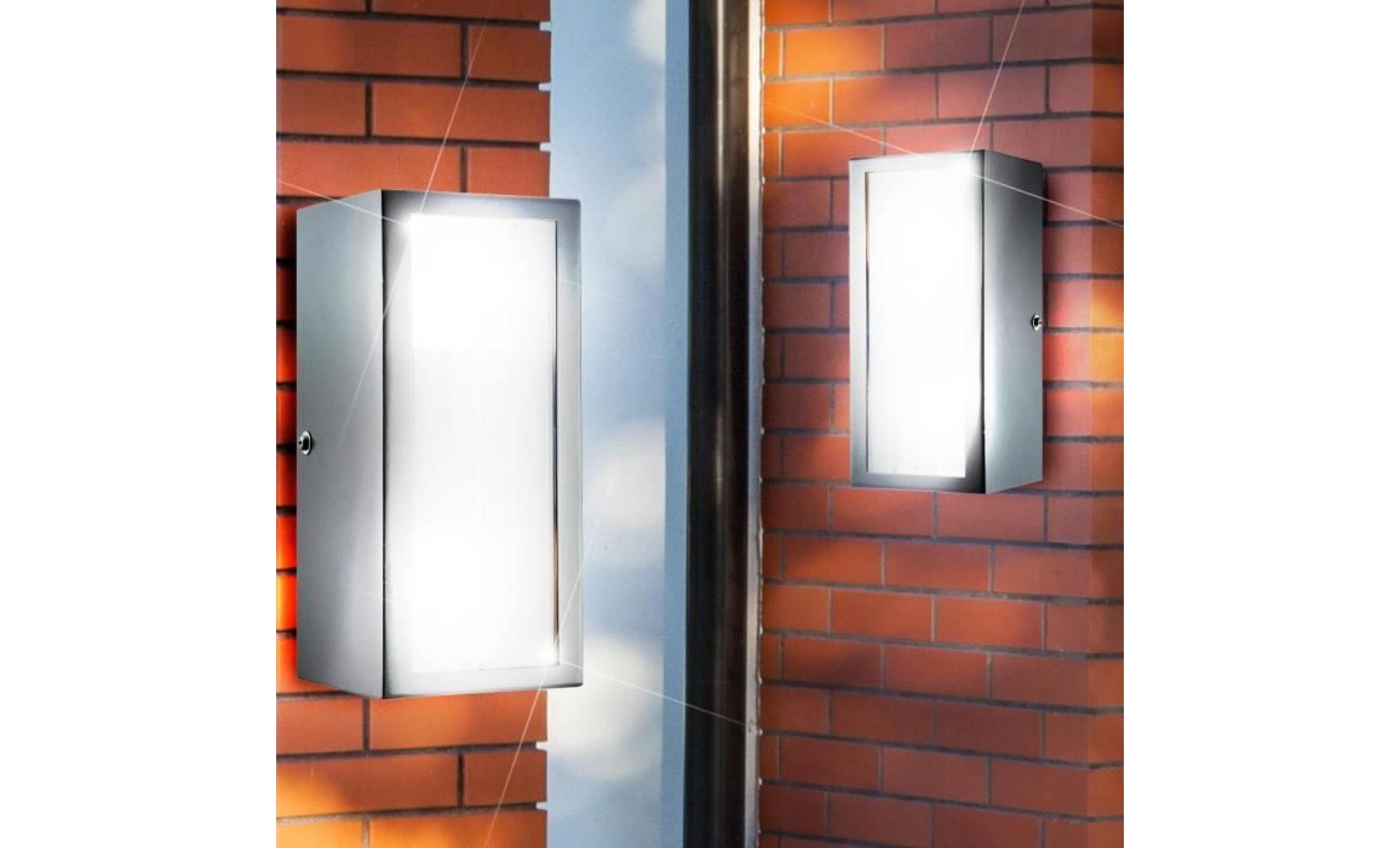 Ensemble de 2 projecteurs extérieure maison de mur façades en verre de la lampe Lampe de jardin en acier inoxydable pas cher