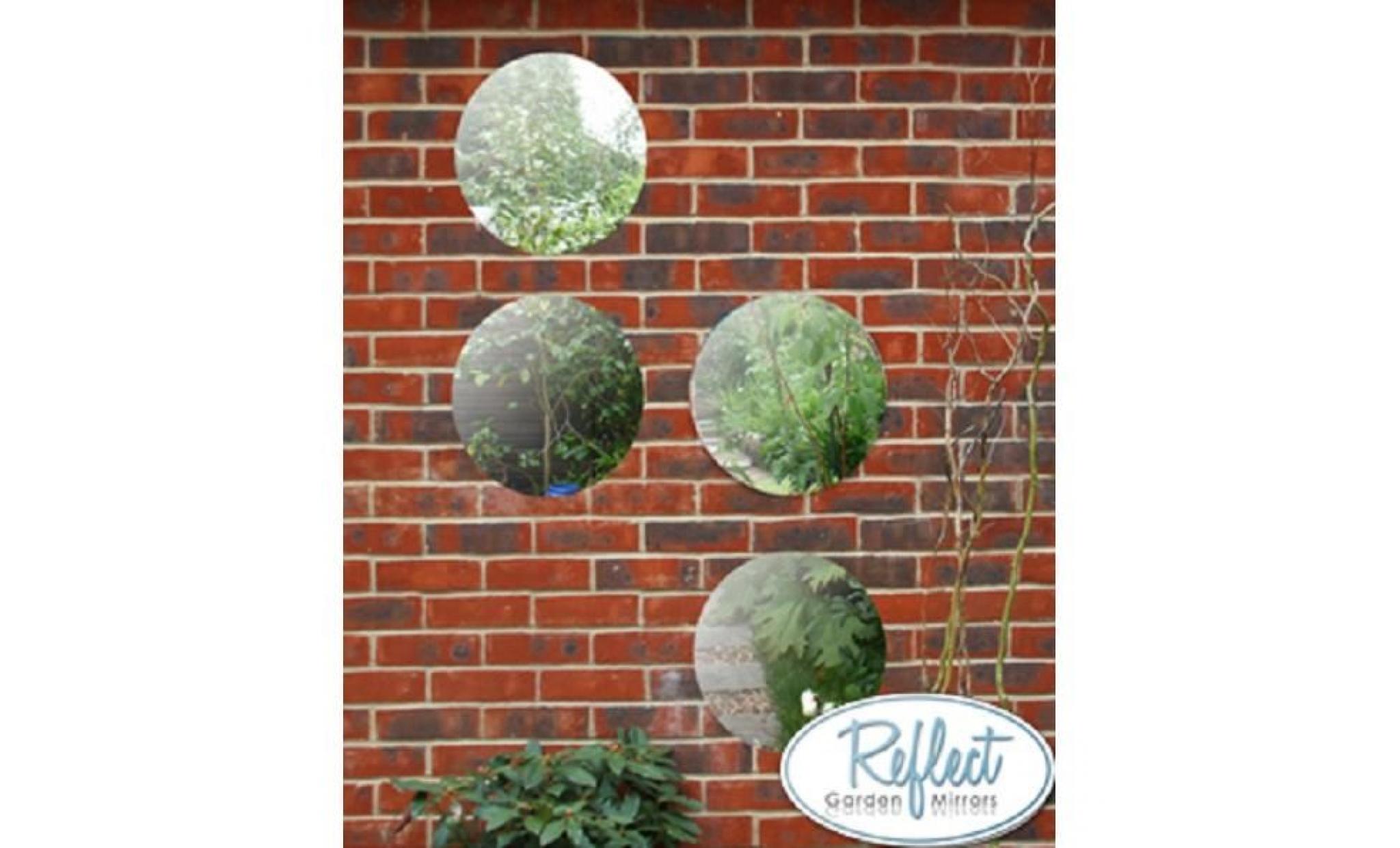 ensemble de 4 miroirs circulaires en acrylique pour jardin