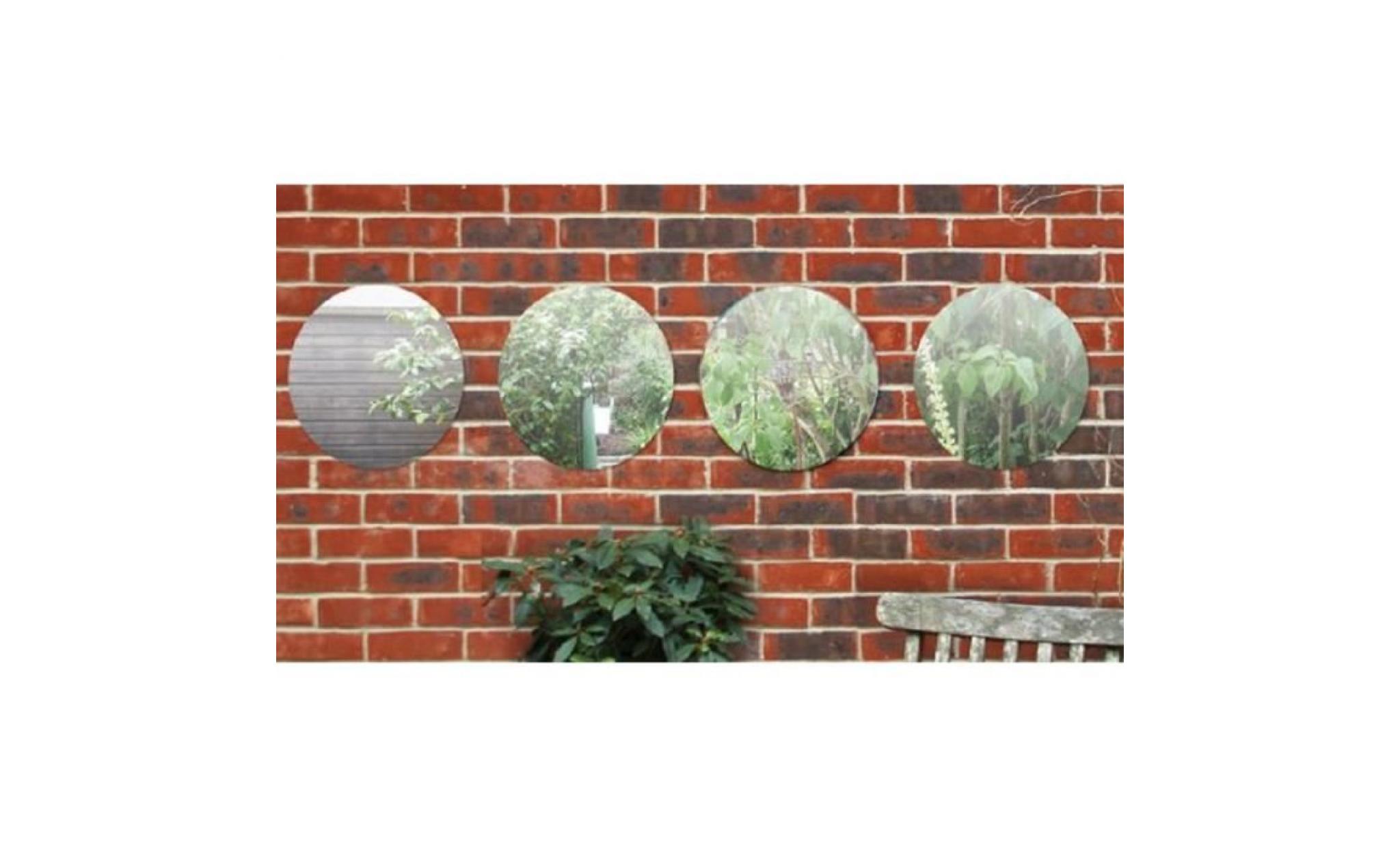 ensemble de 4 miroirs circulaires en acrylique pour jardin pas cher