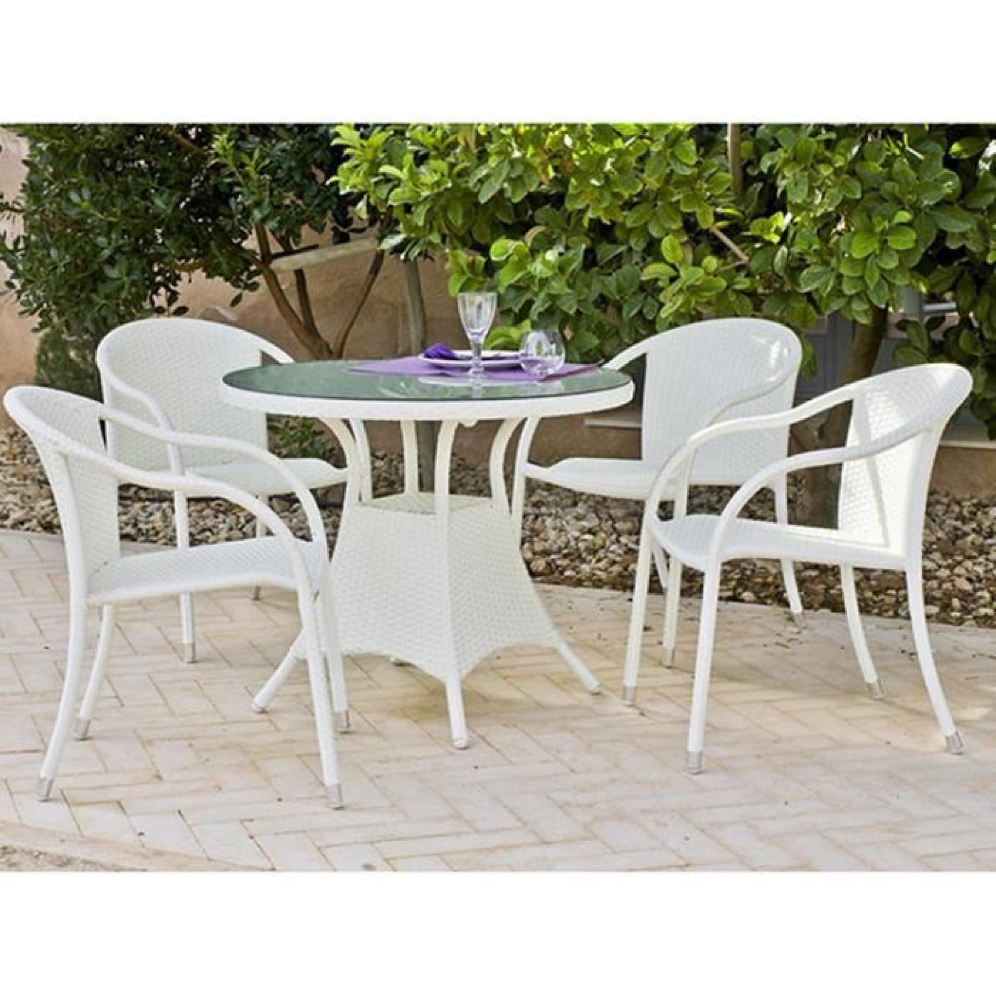 Ensemble de table et 4 chaises de jardin CALBLANC 90-4
