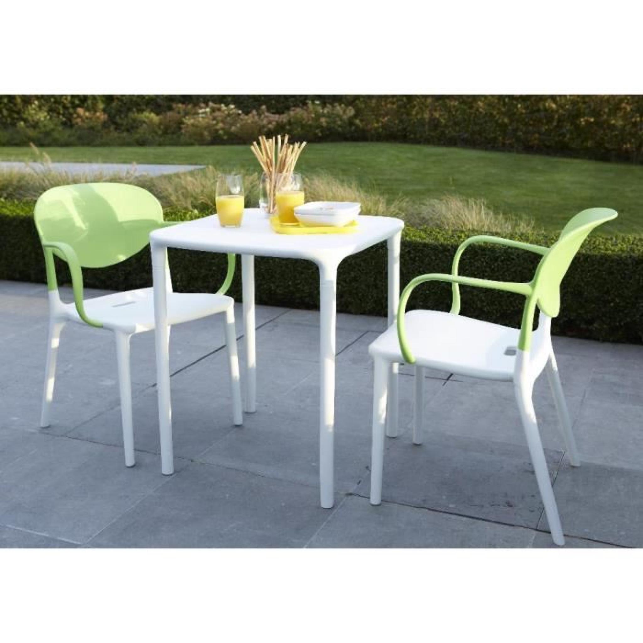 Ensemble green garden 1 table + 2 fauteuils
