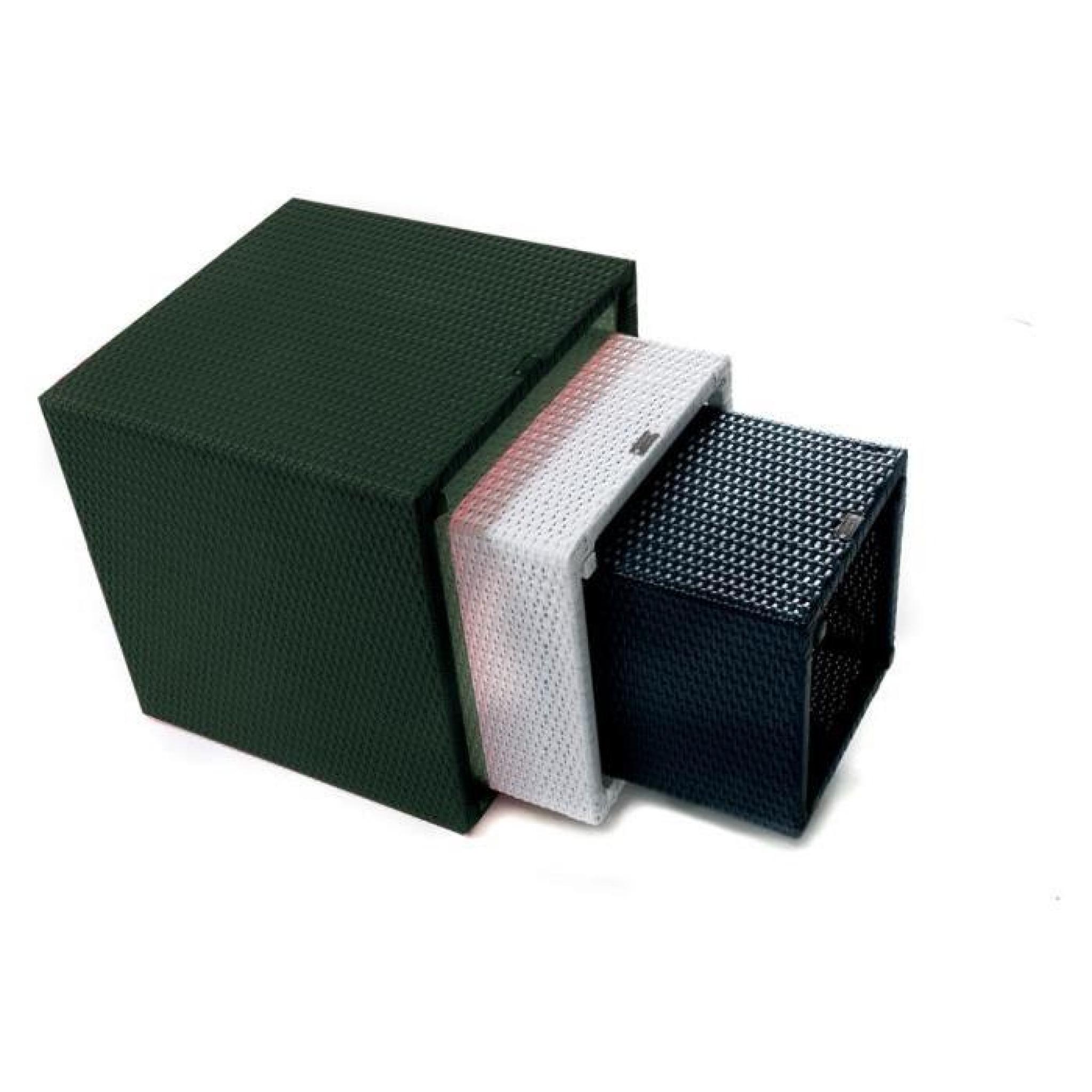 Ensemble Kubik - 3 cubes résine tressée pas cher