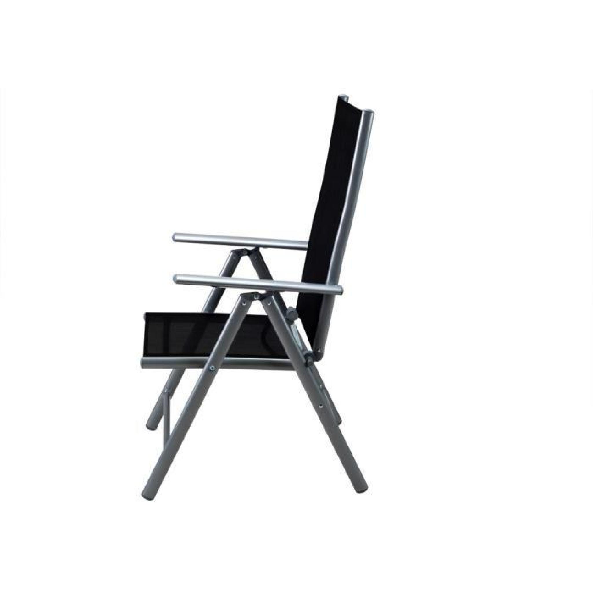 Ensemble table et chaises Bern 6 et 1 salon de jardin en aluminium avec chaises pliables pas cher