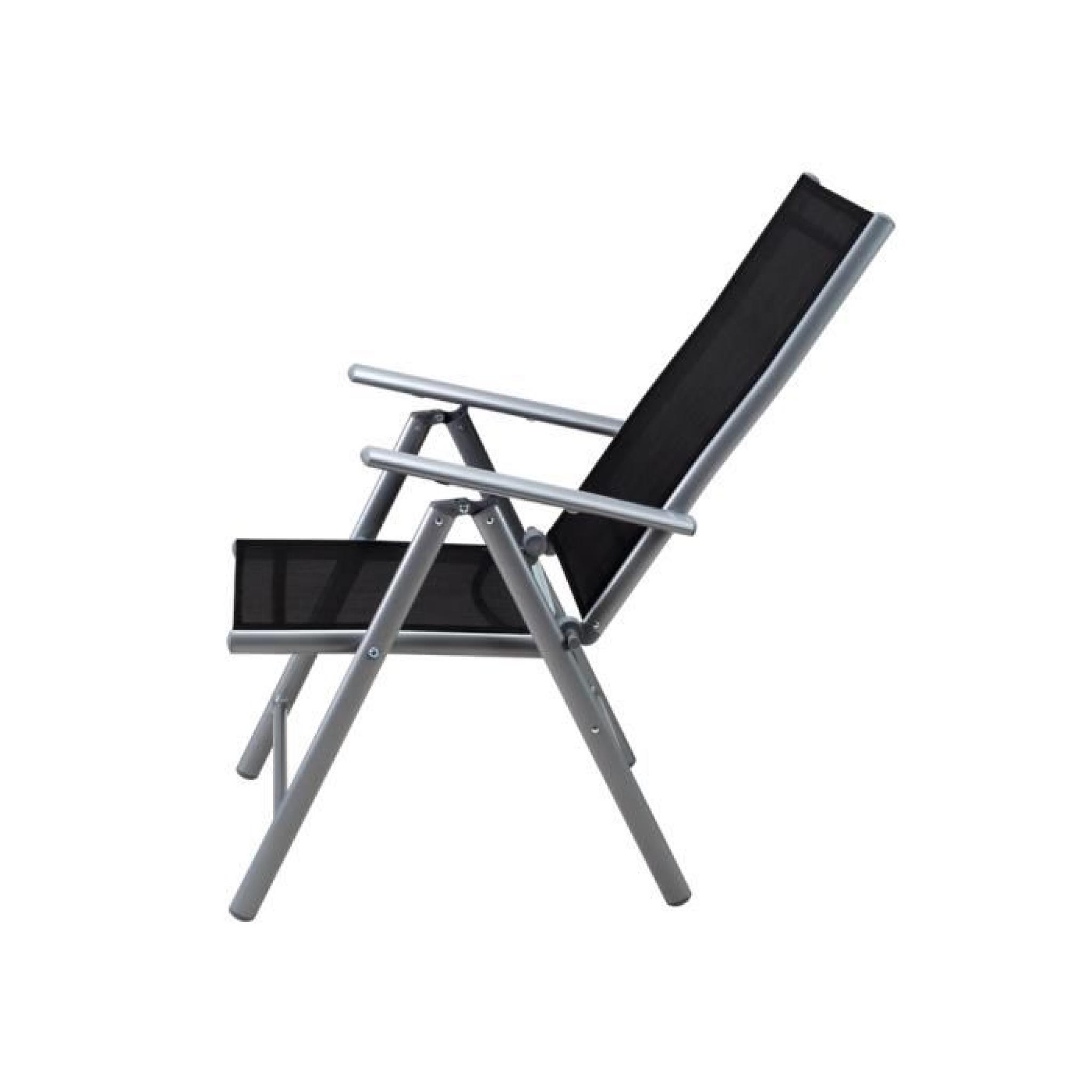 Ensemble table et chaises Bern 6 et 1 salon de jardin en aluminium avec chaises pliables pas cher