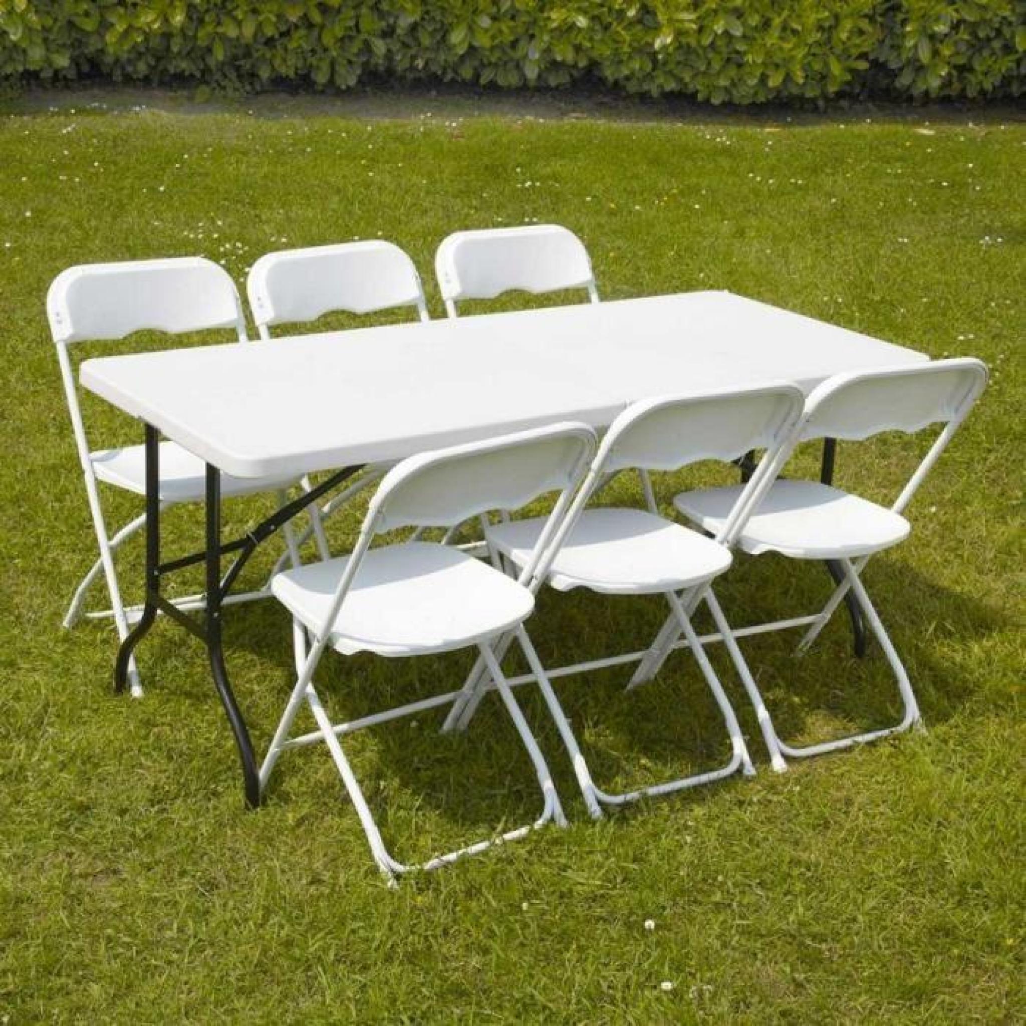Ensemble Table et chaises pliantes de jardin 152cm
