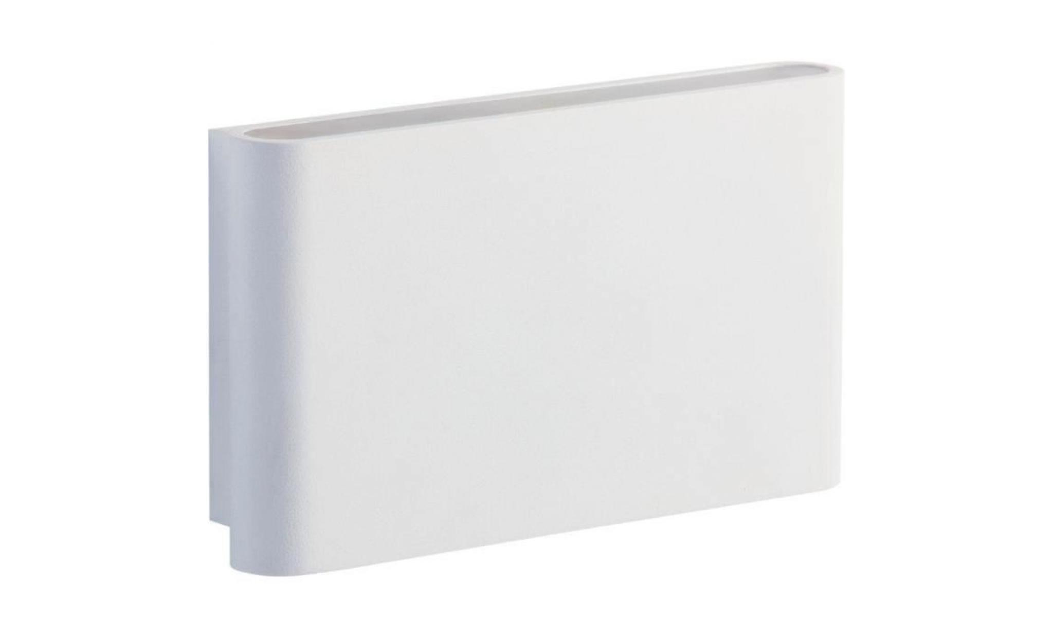 enzo applique d'extérieur led rectangulaire aluminium l17cm blanc oggi luce