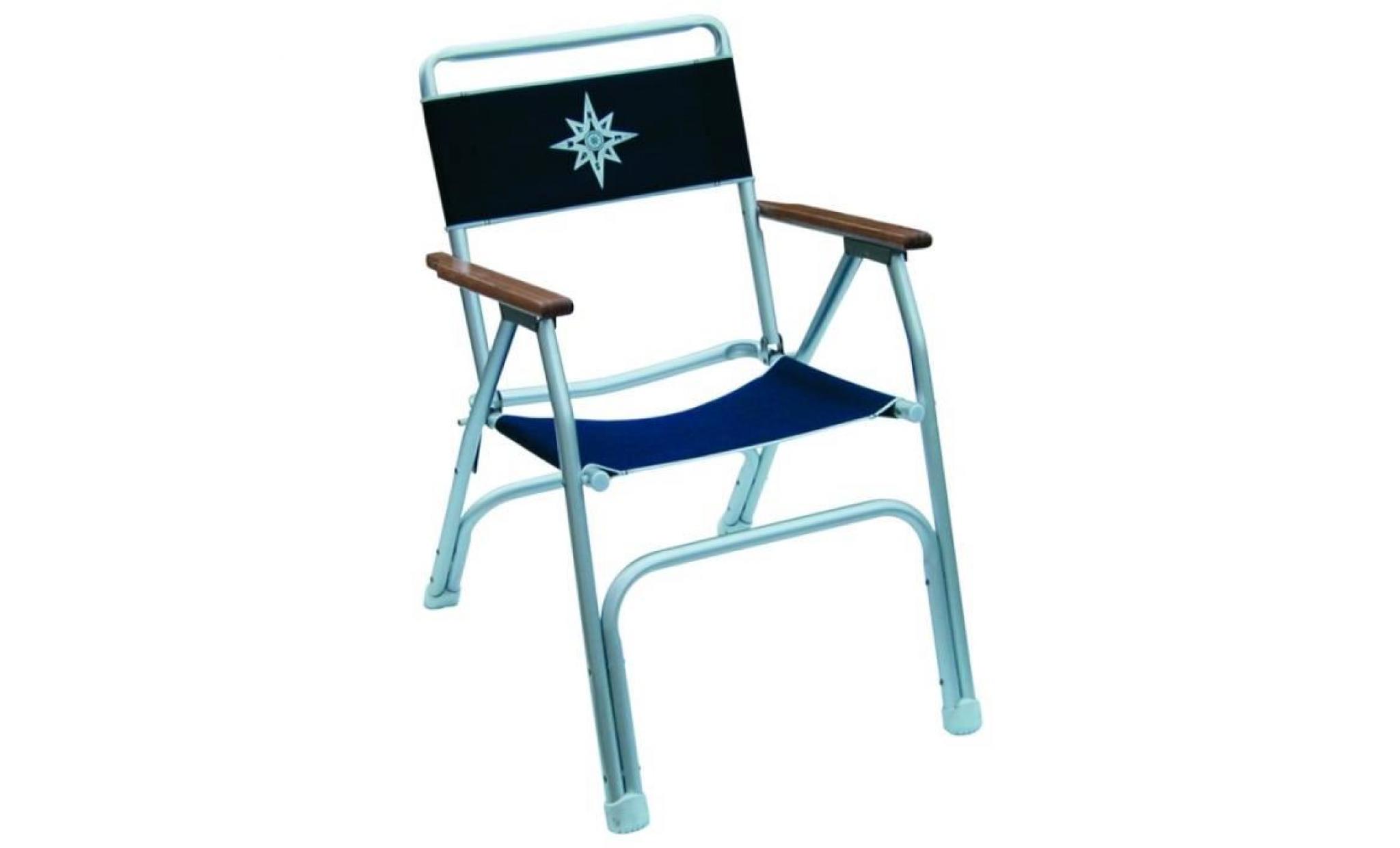 euromarine fauteuil bleu accoud bois