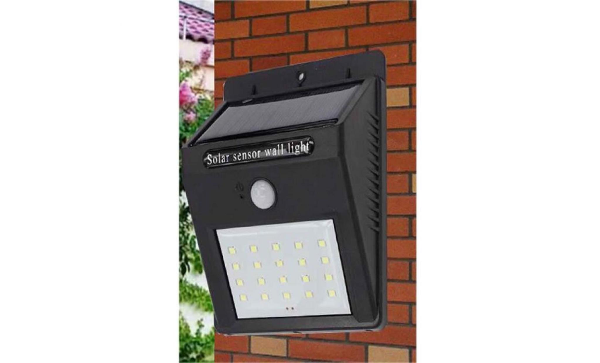 ex®   20led solaire lampe capteur projecteur appliqe détecteur mouvement jardin cour