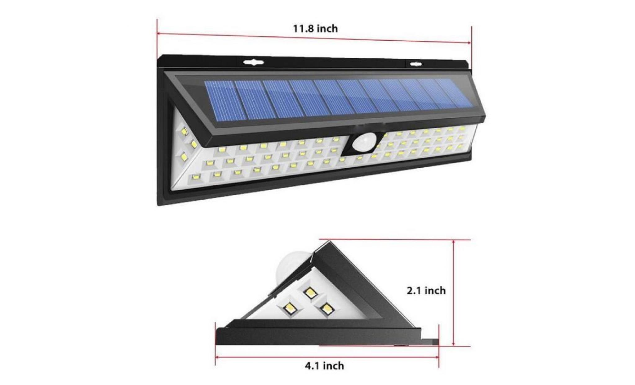 exbon® 2 pcs 20led lampe solaire sans fil de sécurité fil avec détecteur de mouvement et à Énergie solaire pour zones pas cher