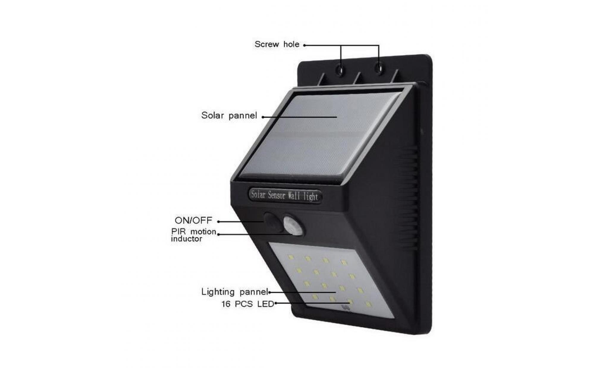 exbon® 4 pcs 20led lampe solaire sans fil de sécurité fil avec détecteur de mouvement et à Énergie solaire pour zones pas cher