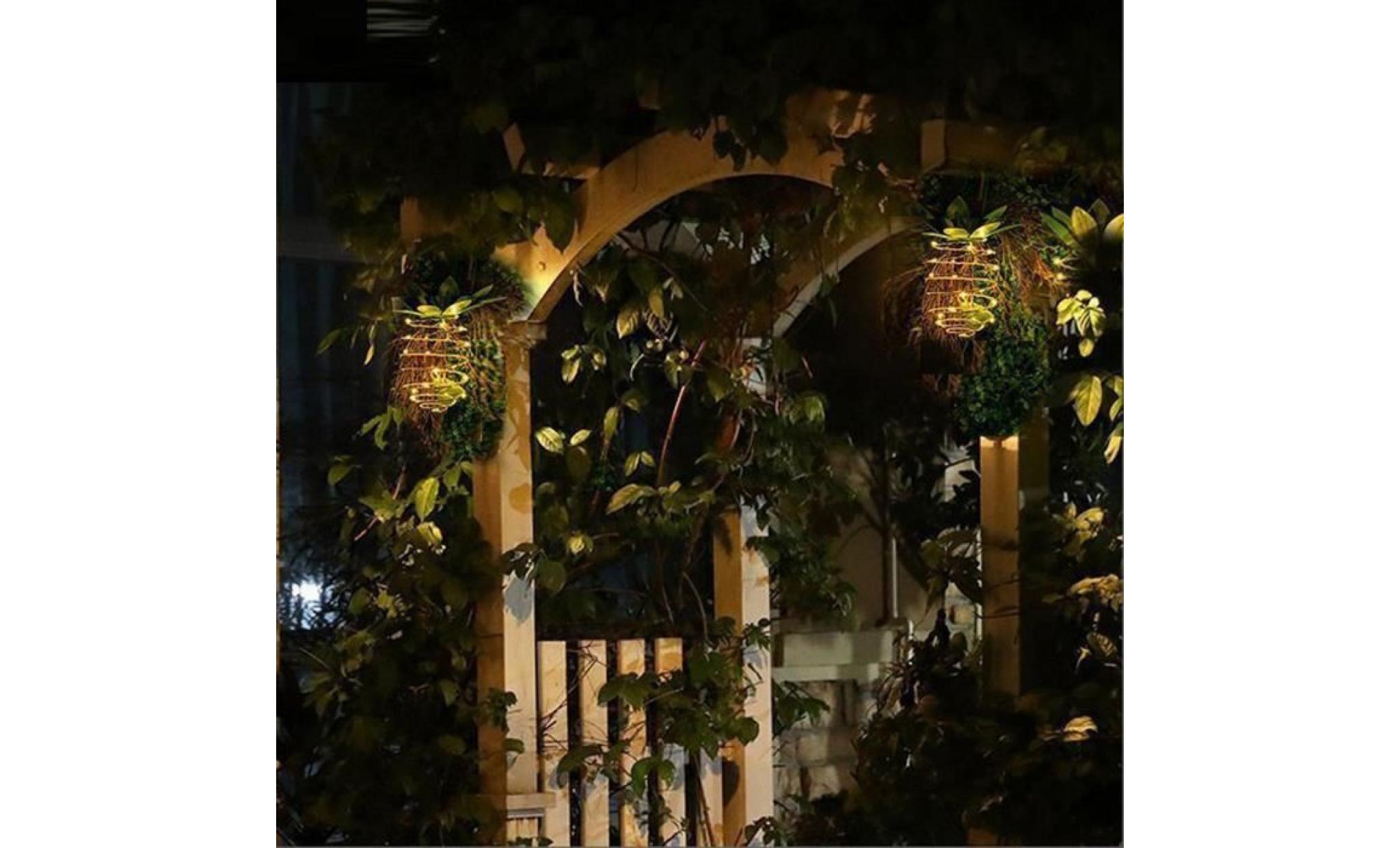 extérieur solaire guirlande firefly lumières pineapple style décor maison patio jardin  li697@ pas cher