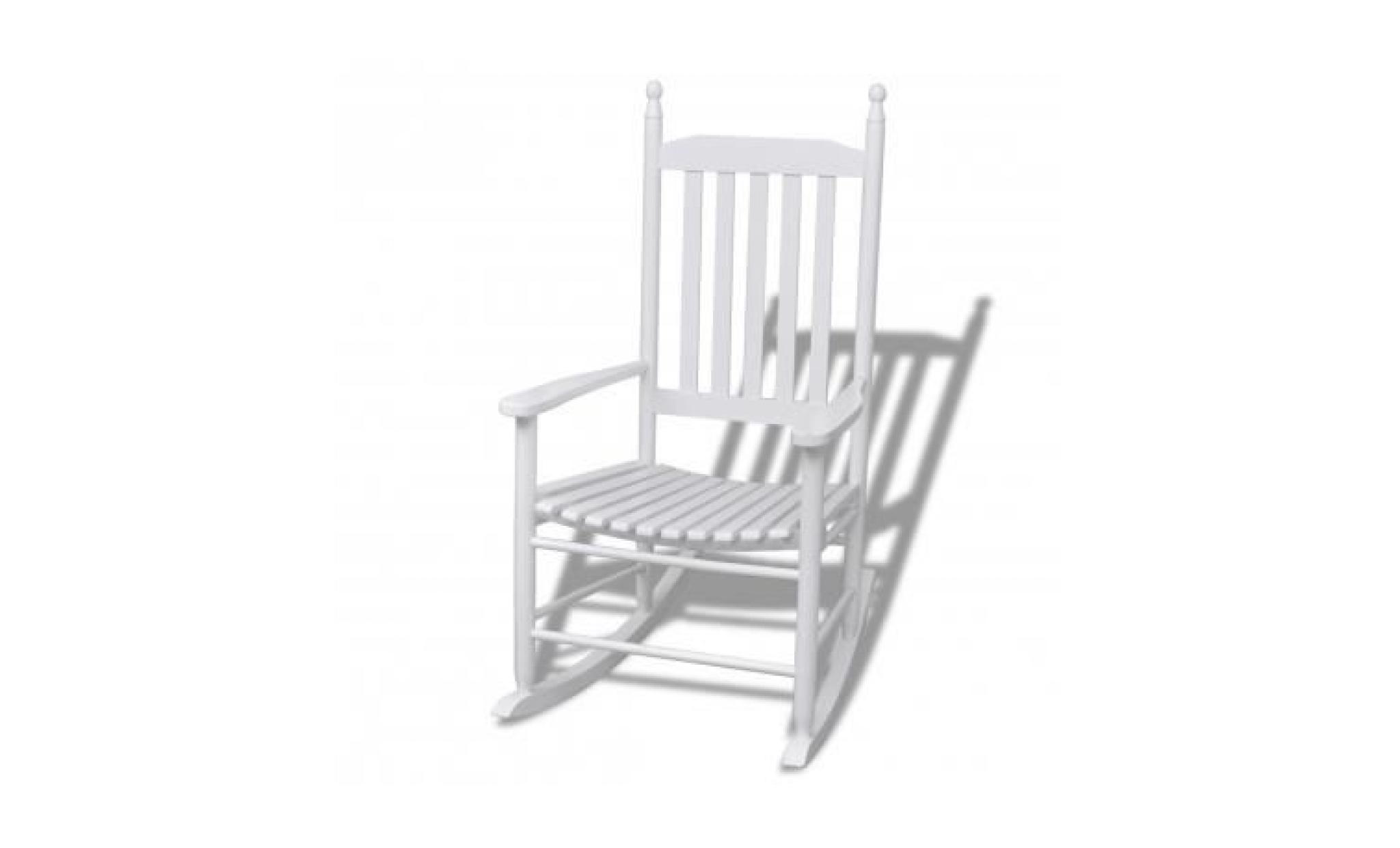 fauteuil à bascule, blanc bois chaise relaxation