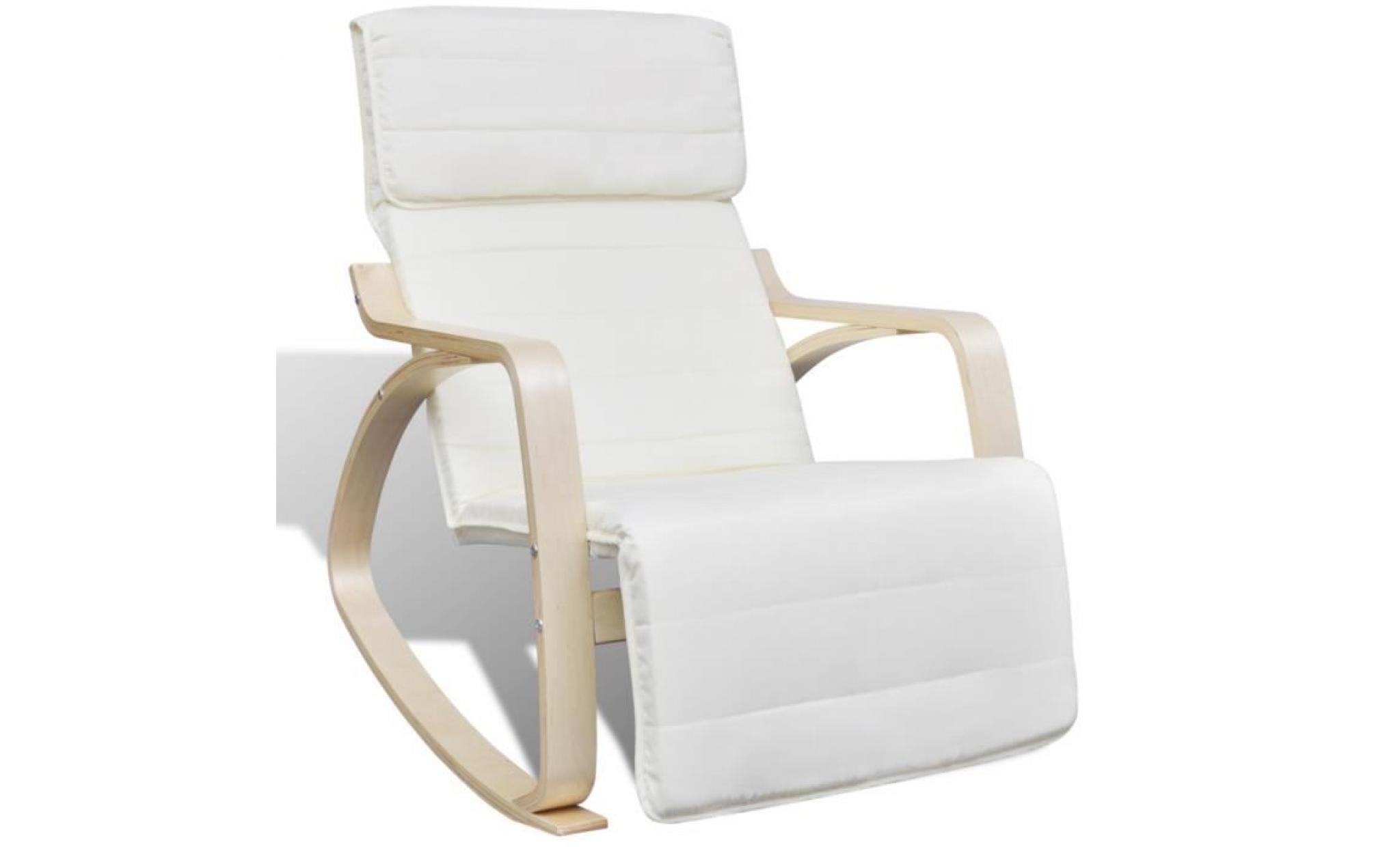 fauteuil à bascule réglable crème