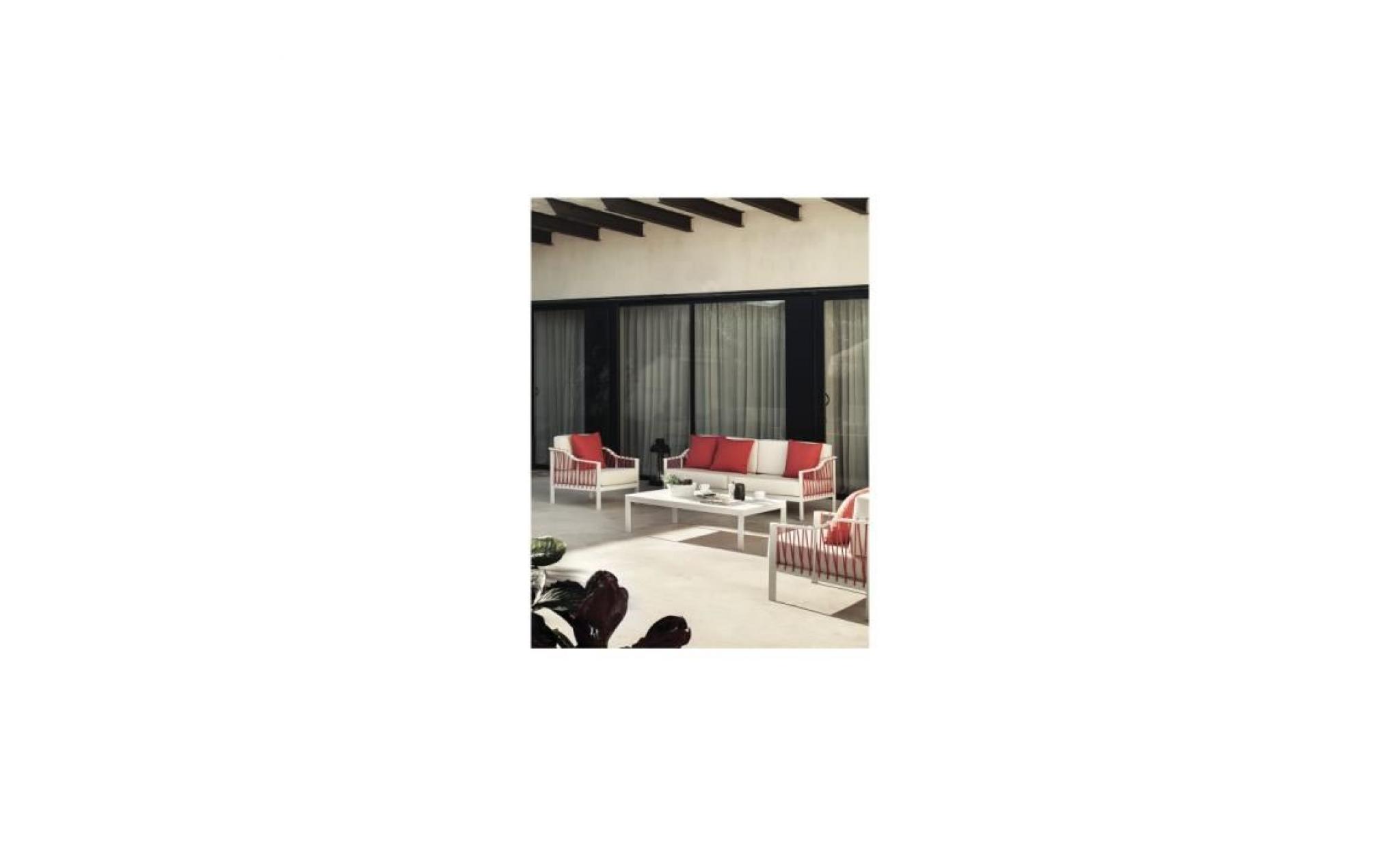 fauteuil aluminium blanc coussin tissu blanc – rojo 69 blanc pas cher