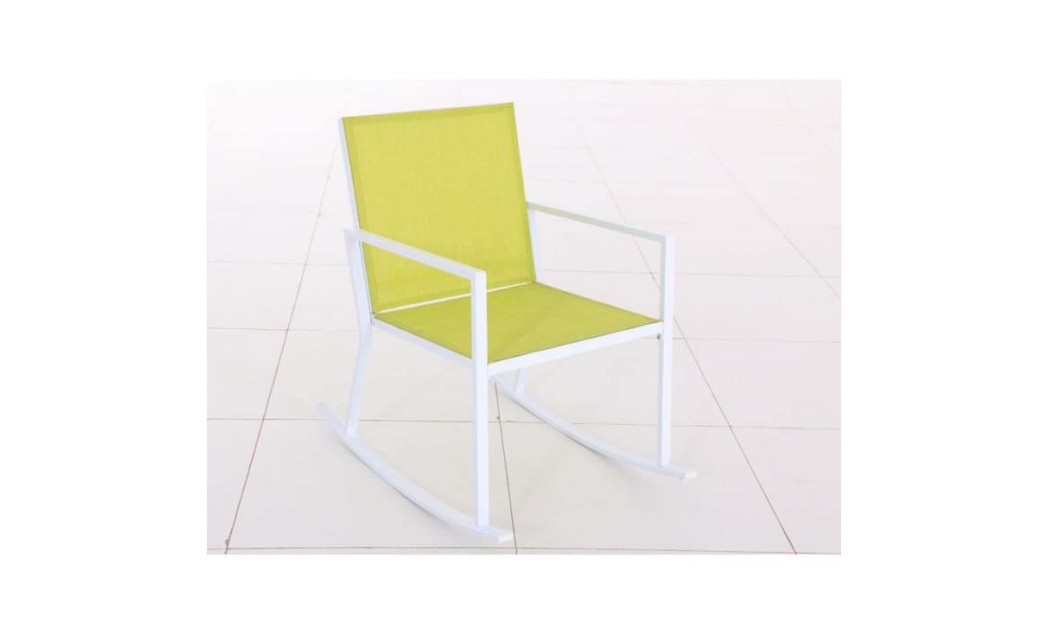 fauteuil de jardin à bascule aluminium cabarete vert hespéride