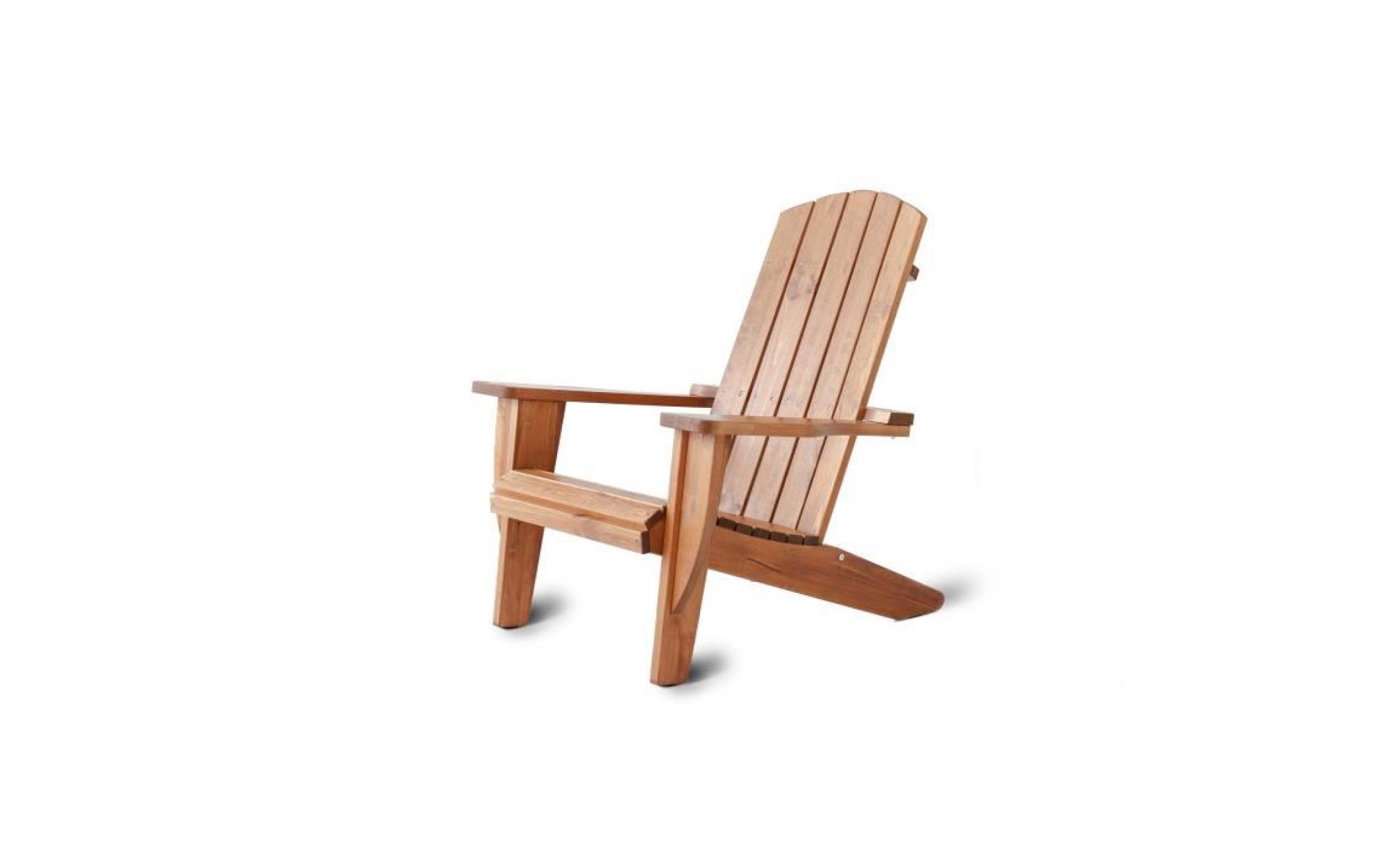 fauteuil de jardin adirondack ottawa en pin massif, ton marron