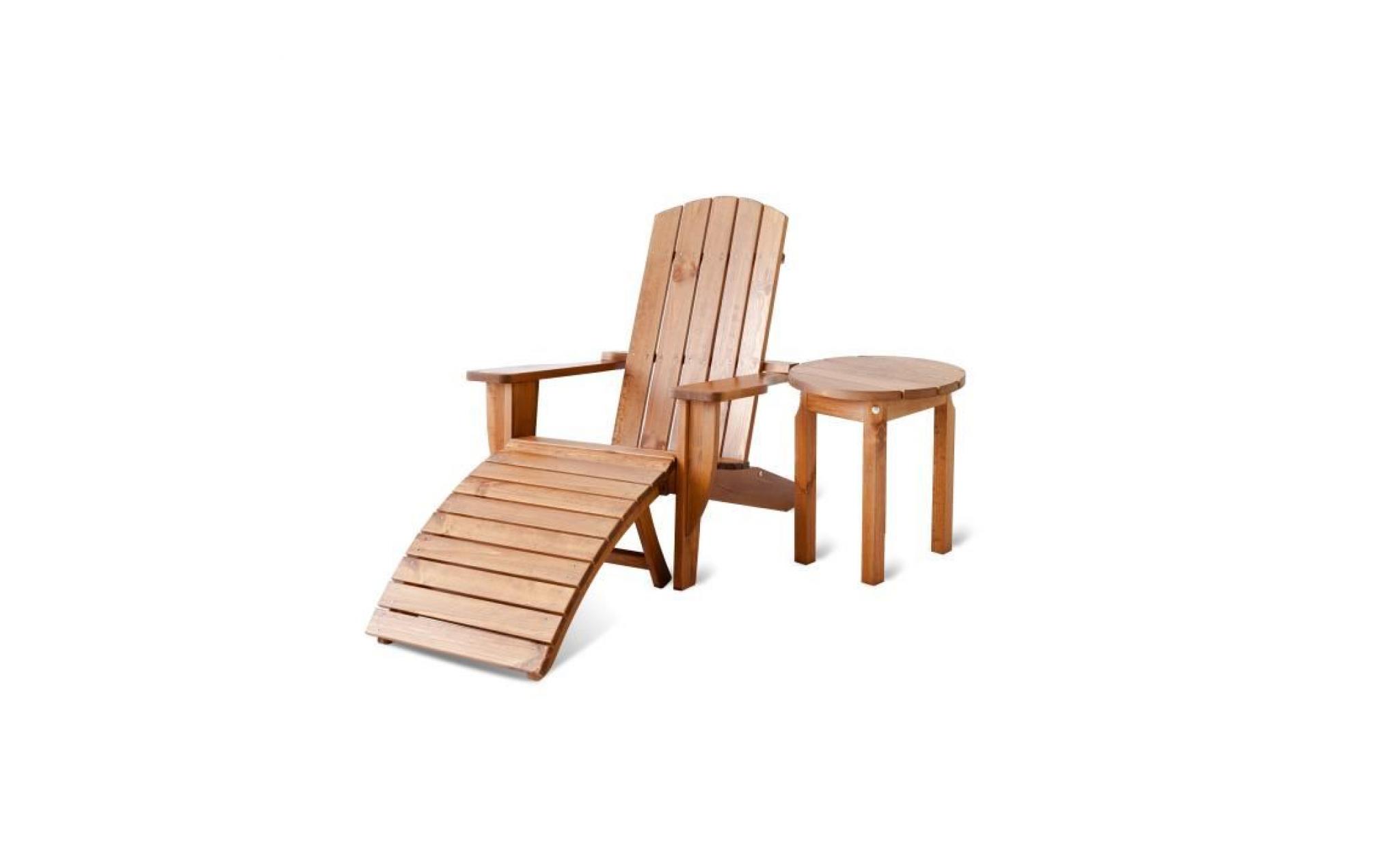 fauteuil de jardin adirondack ottawa en pin massif, ton marron pas cher