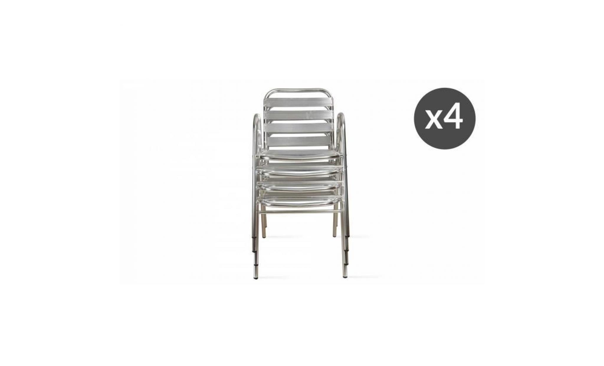 fauteuil de jardin aluminium lot de 4 pas cher