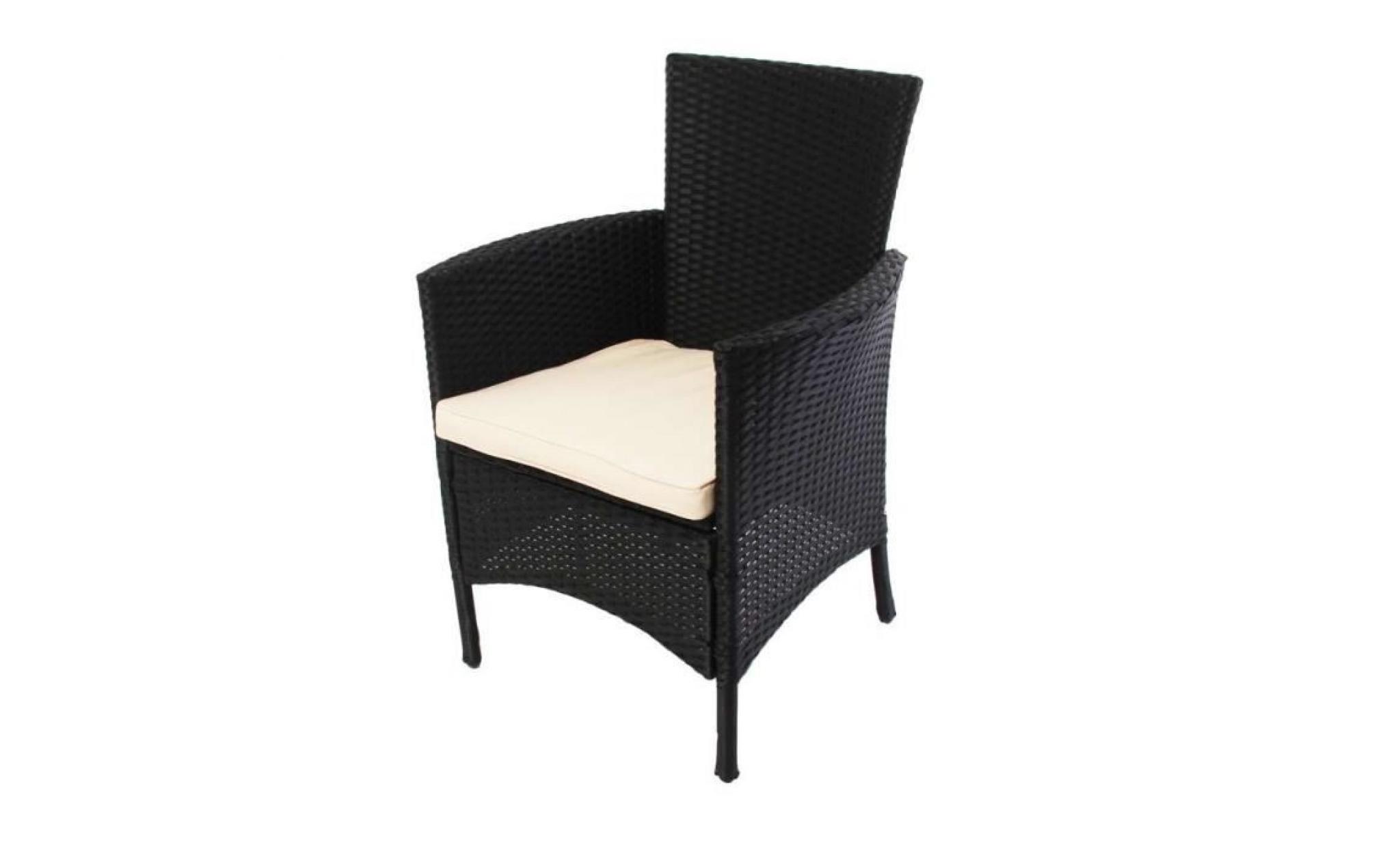fauteuil de jardin avec coussin rasmus   plastique noir   couleur principale:noir