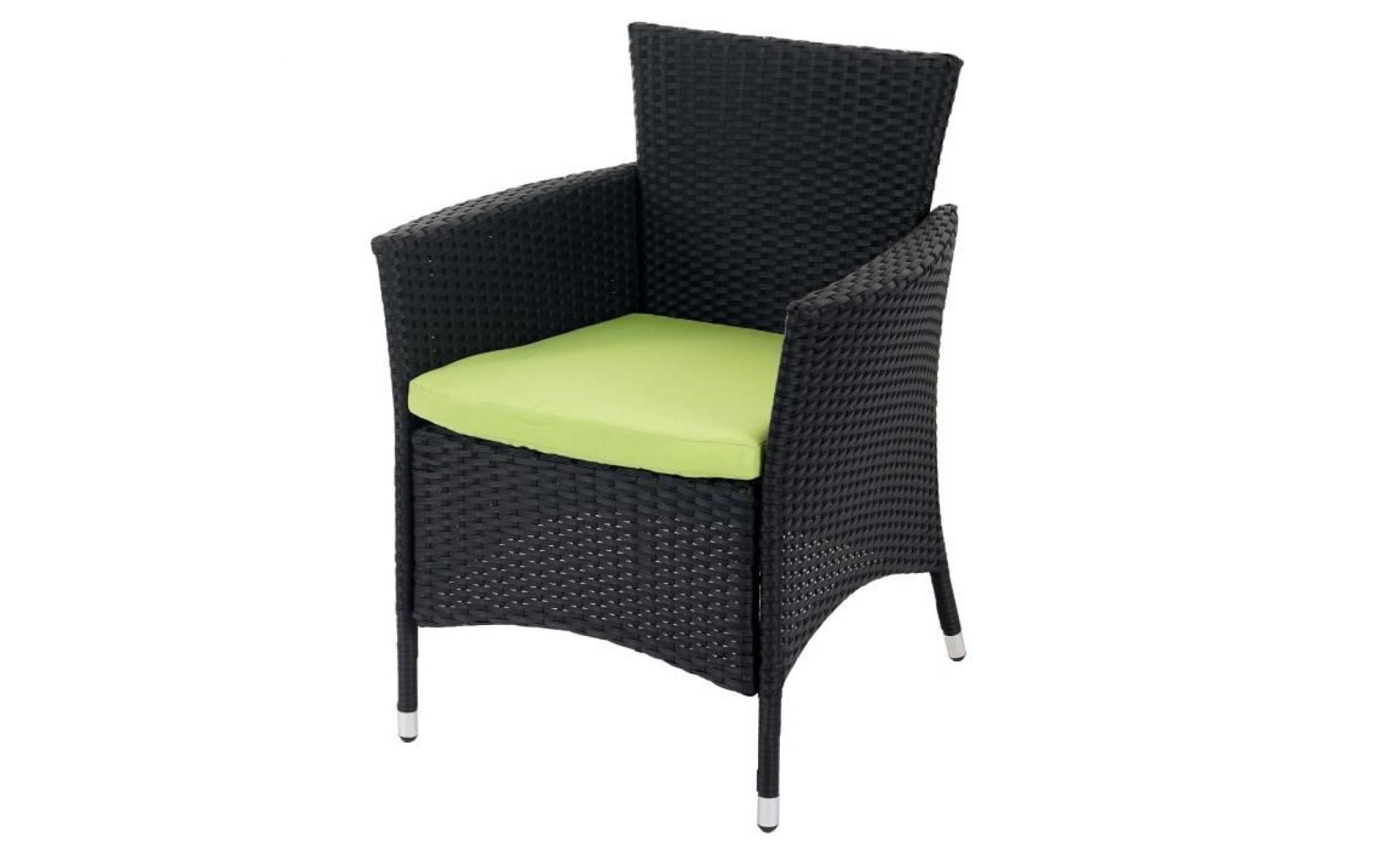 fauteuil de jardin avec coussin vert gonzalo x2   plastique gris   couleur principale:gris