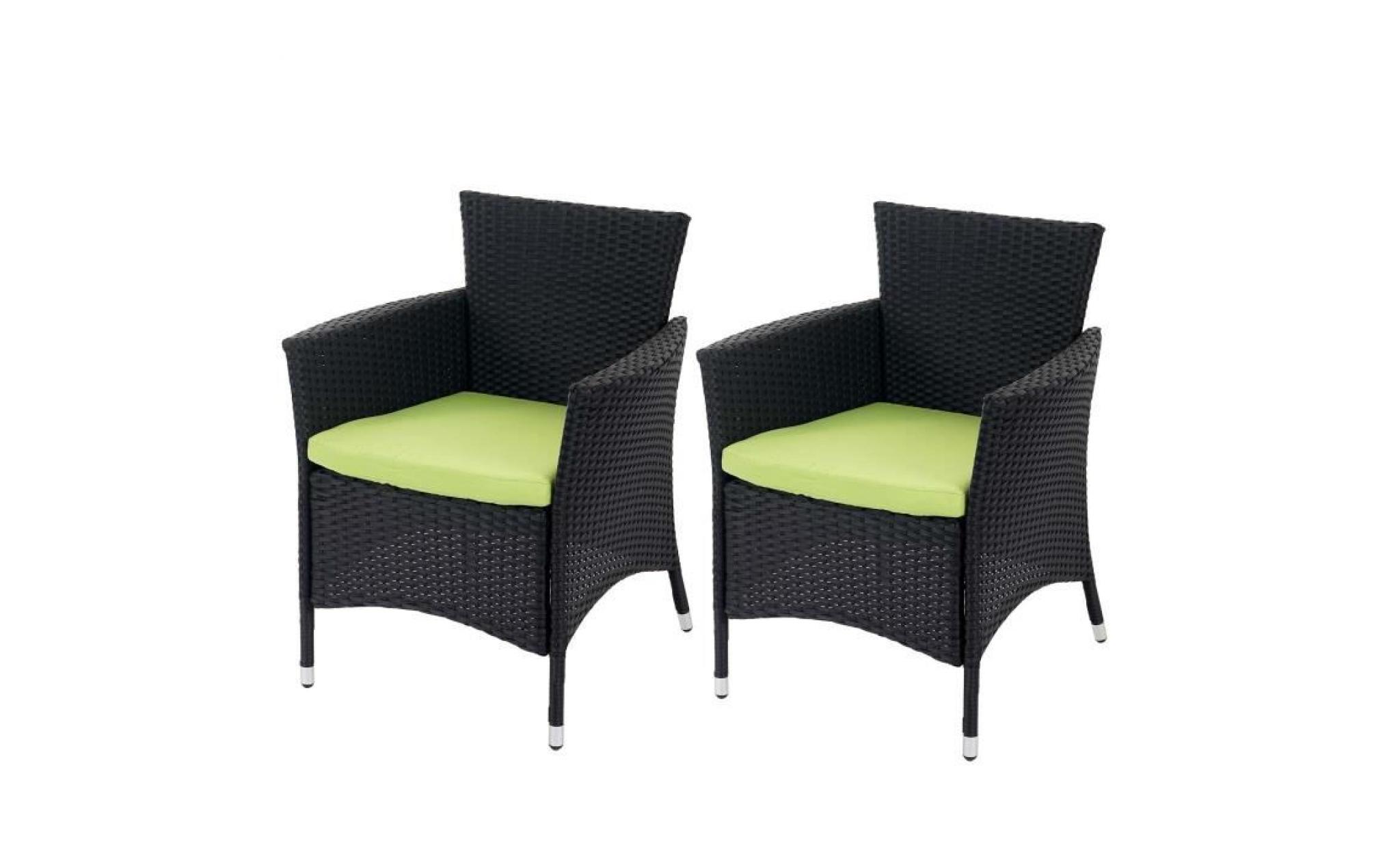 fauteuil de jardin avec coussin vert gonzalo x2   plastique gris   couleur principale:gris pas cher