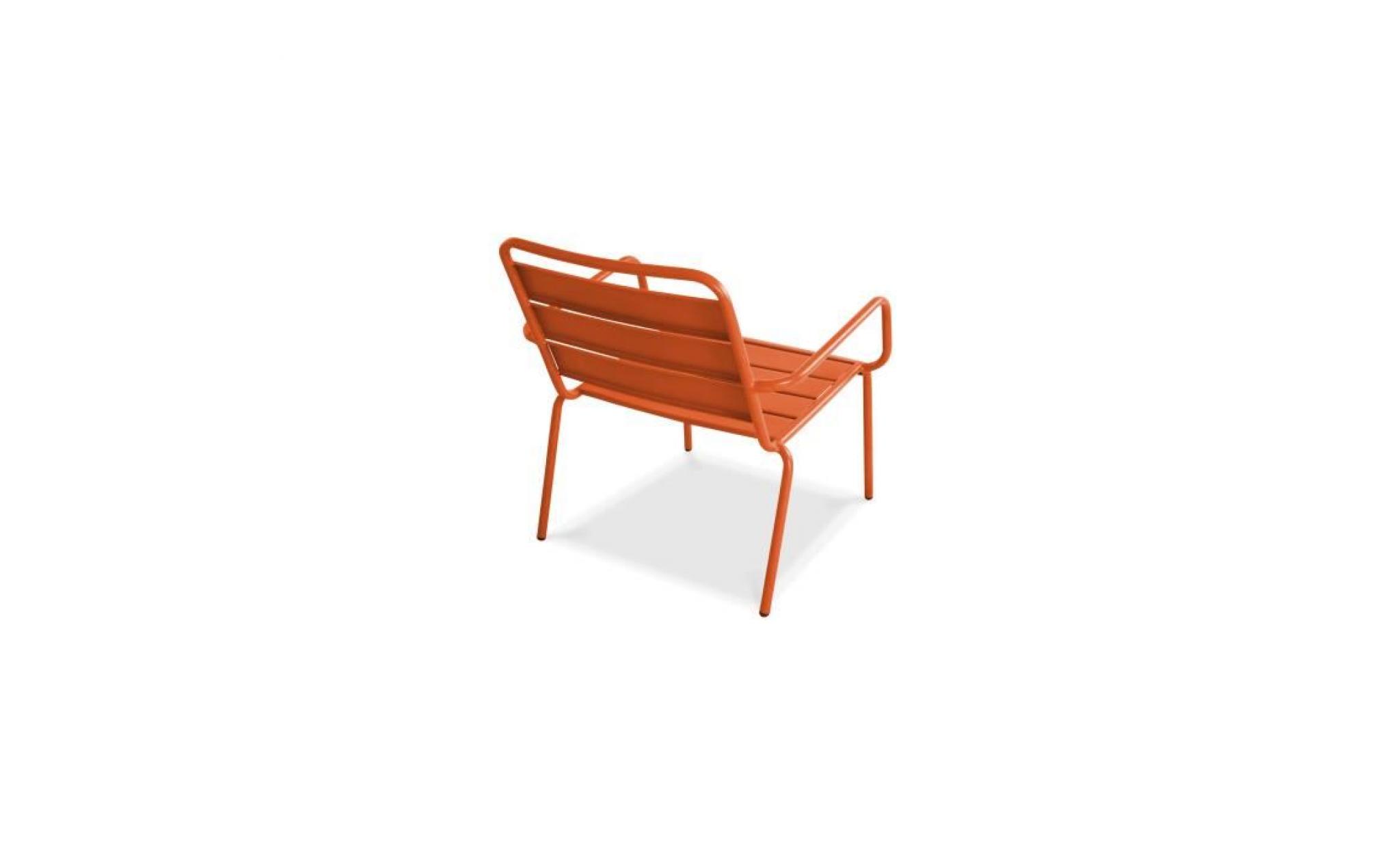 fauteuil de jardin bas en métal orange pas cher