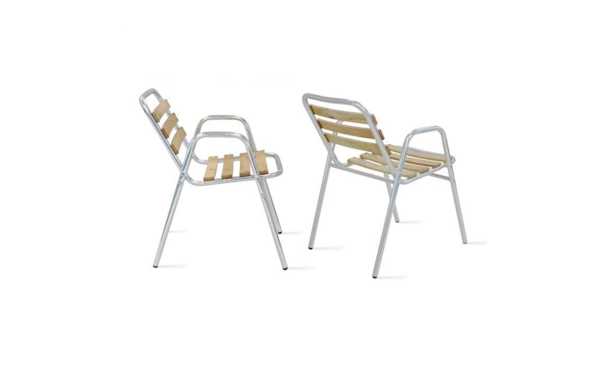 fauteuil de jardin bois et aluminium pas cher