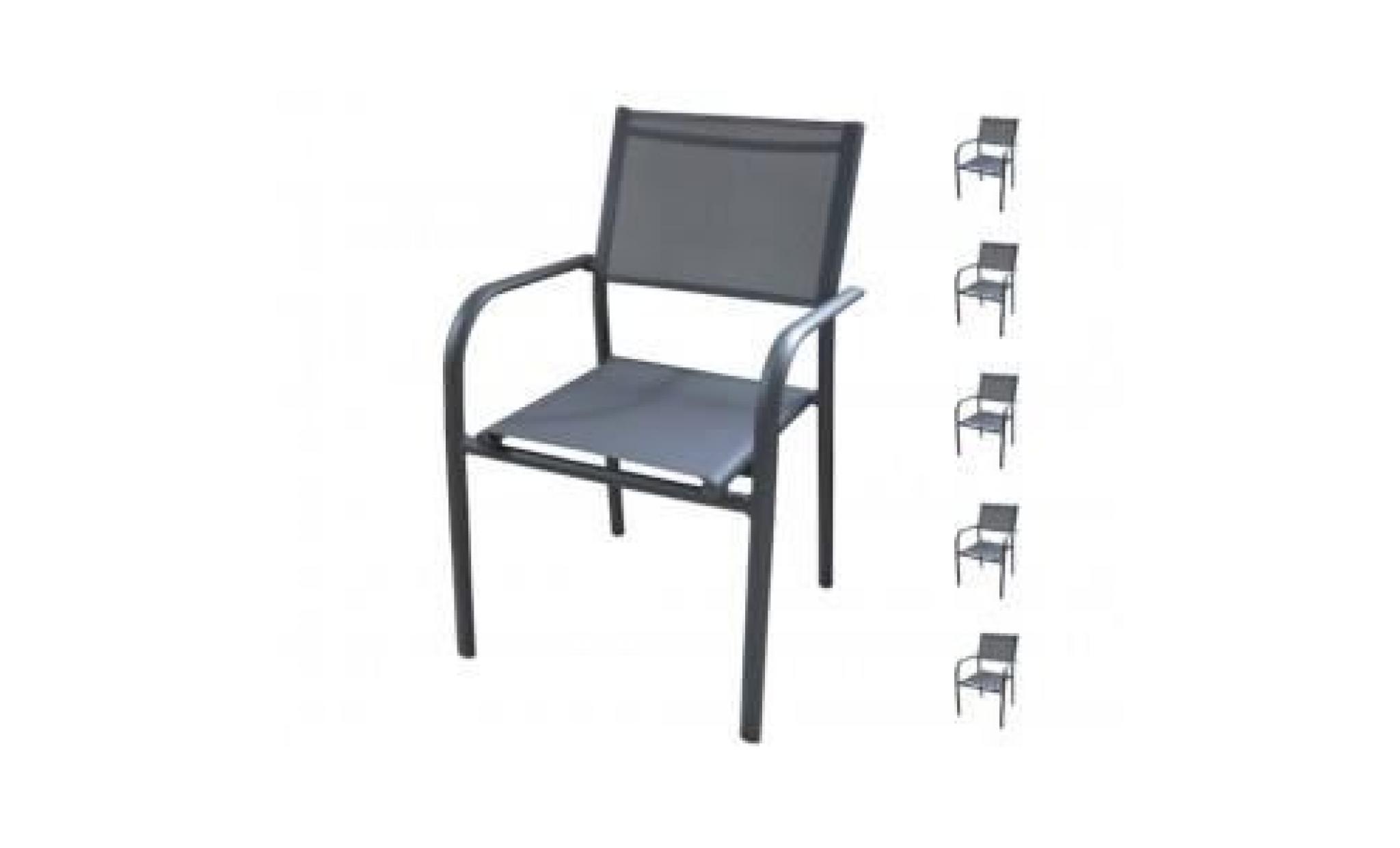fauteuil de jardin cancun gris ardoise (lot de 6) pas cher