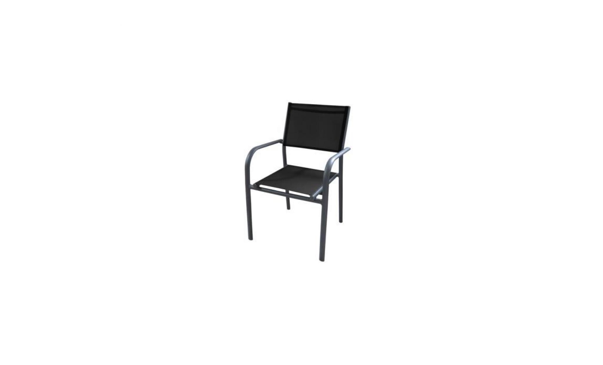 fauteuil de jardin cancun noir (lot de 6) pas cher