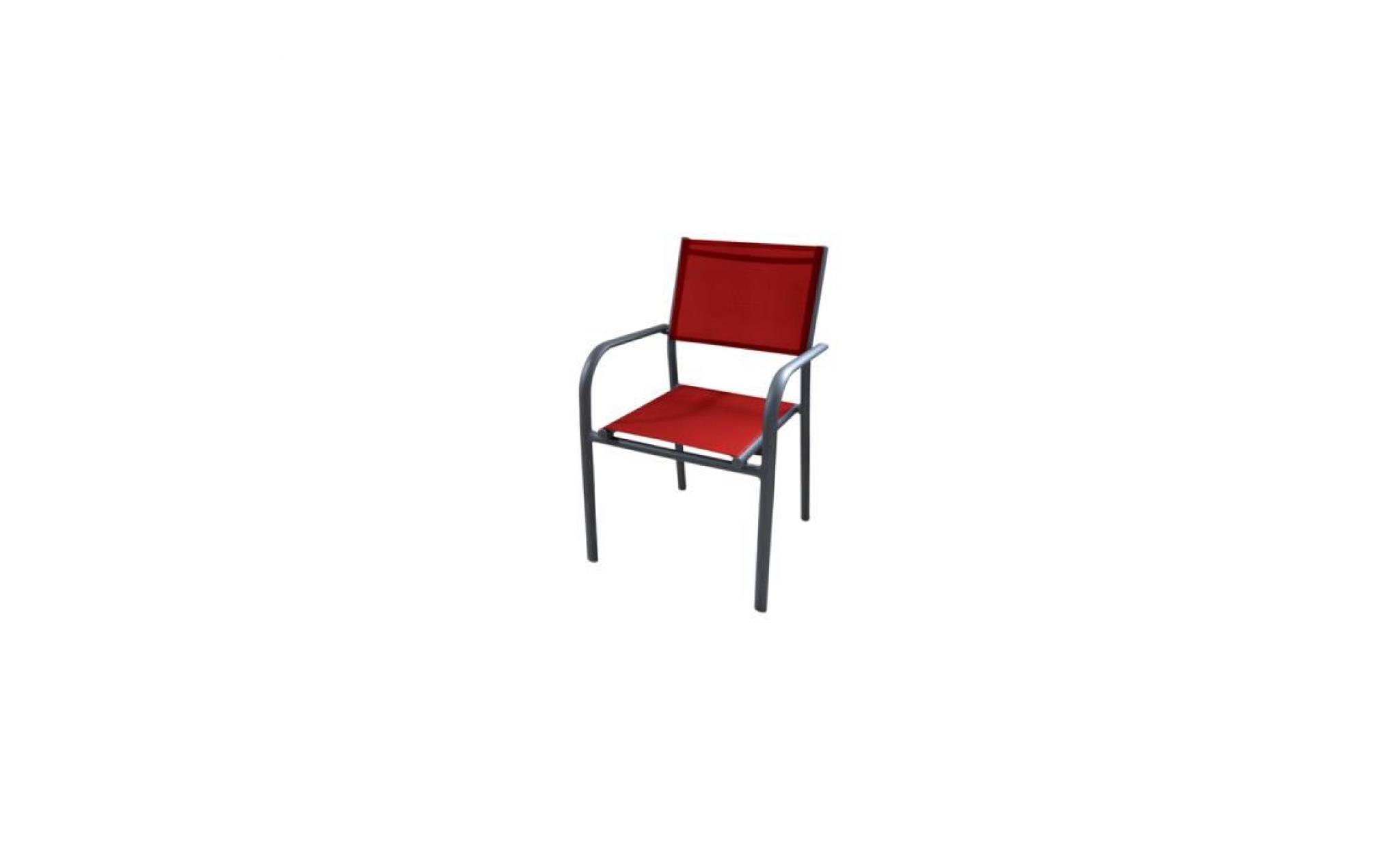 fauteuil de jardin cancun rouge (lot de 6) pas cher