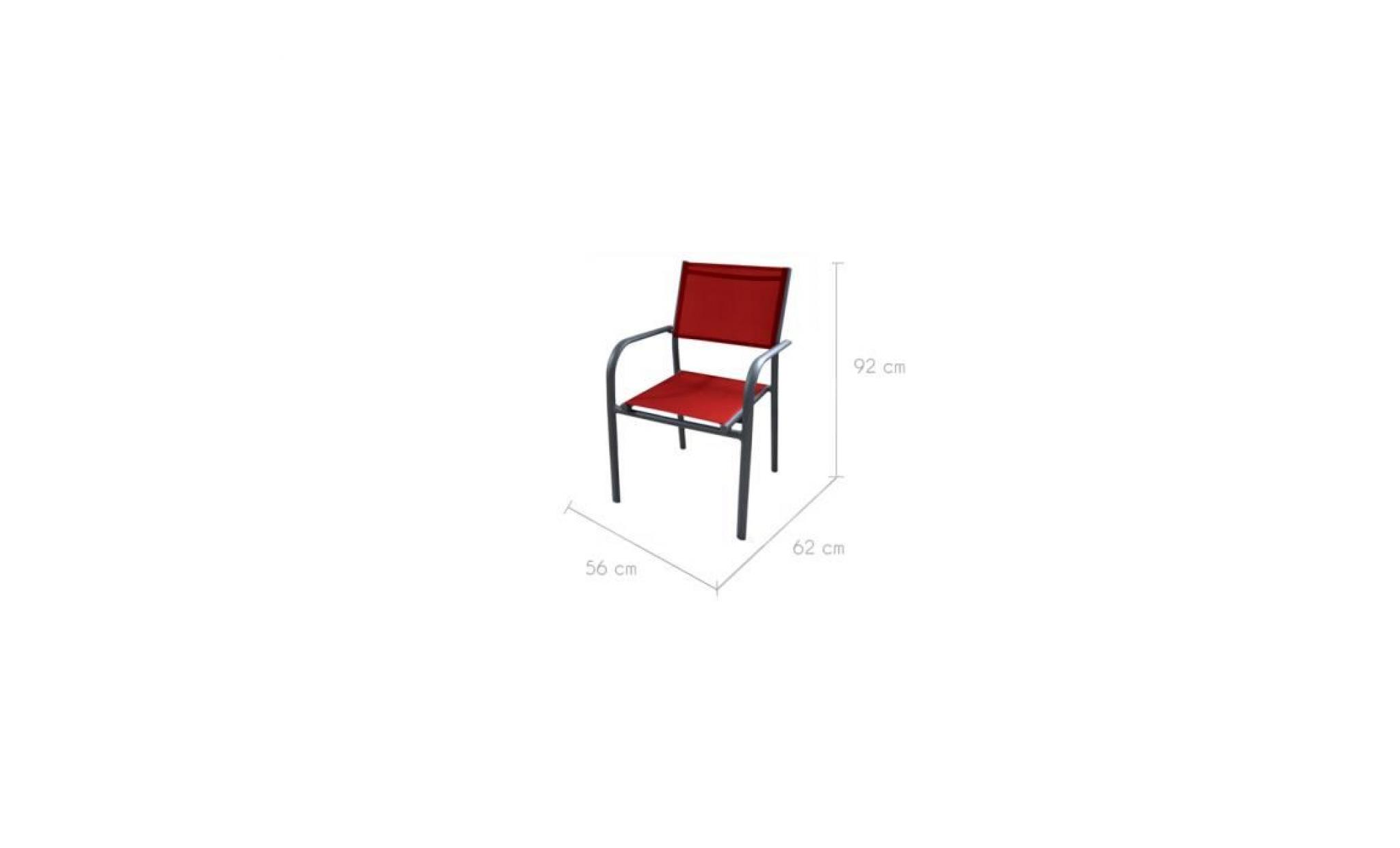 fauteuil de jardin cancun rouge (lot de 6) pas cher