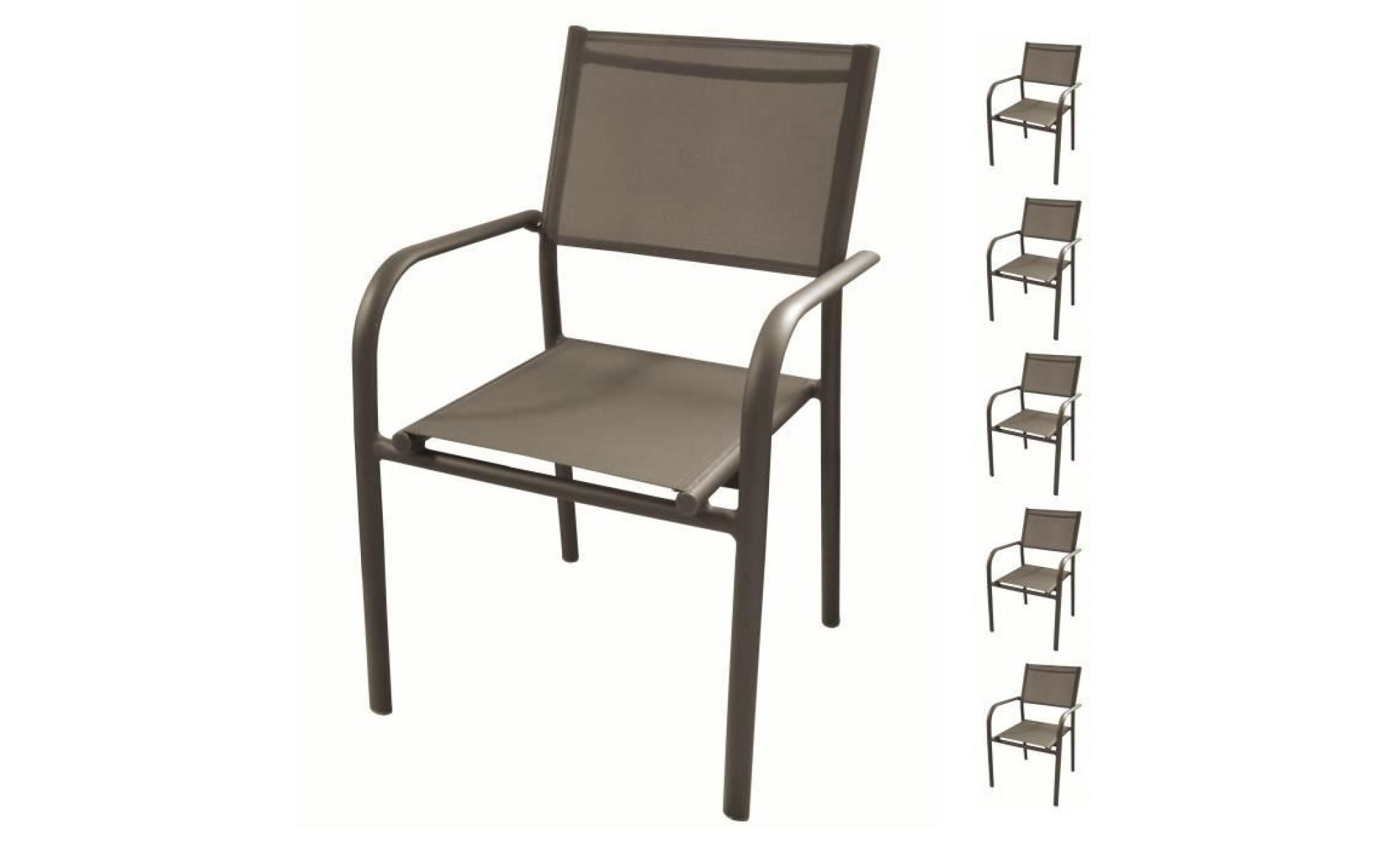 fauteuil de jardin cancun taupe (lot de 6)