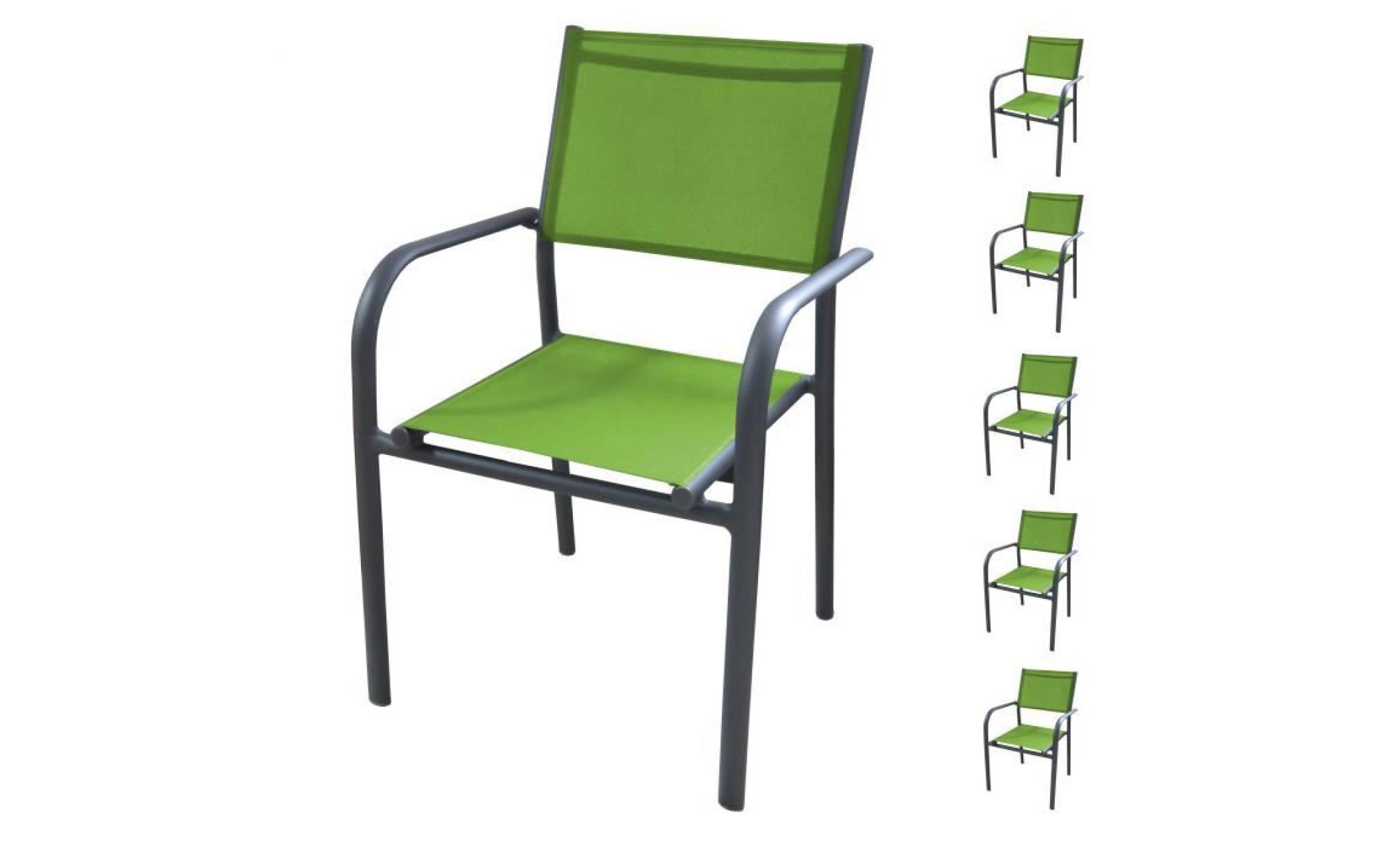 fauteuil de jardin cancun vert (lot de 6)