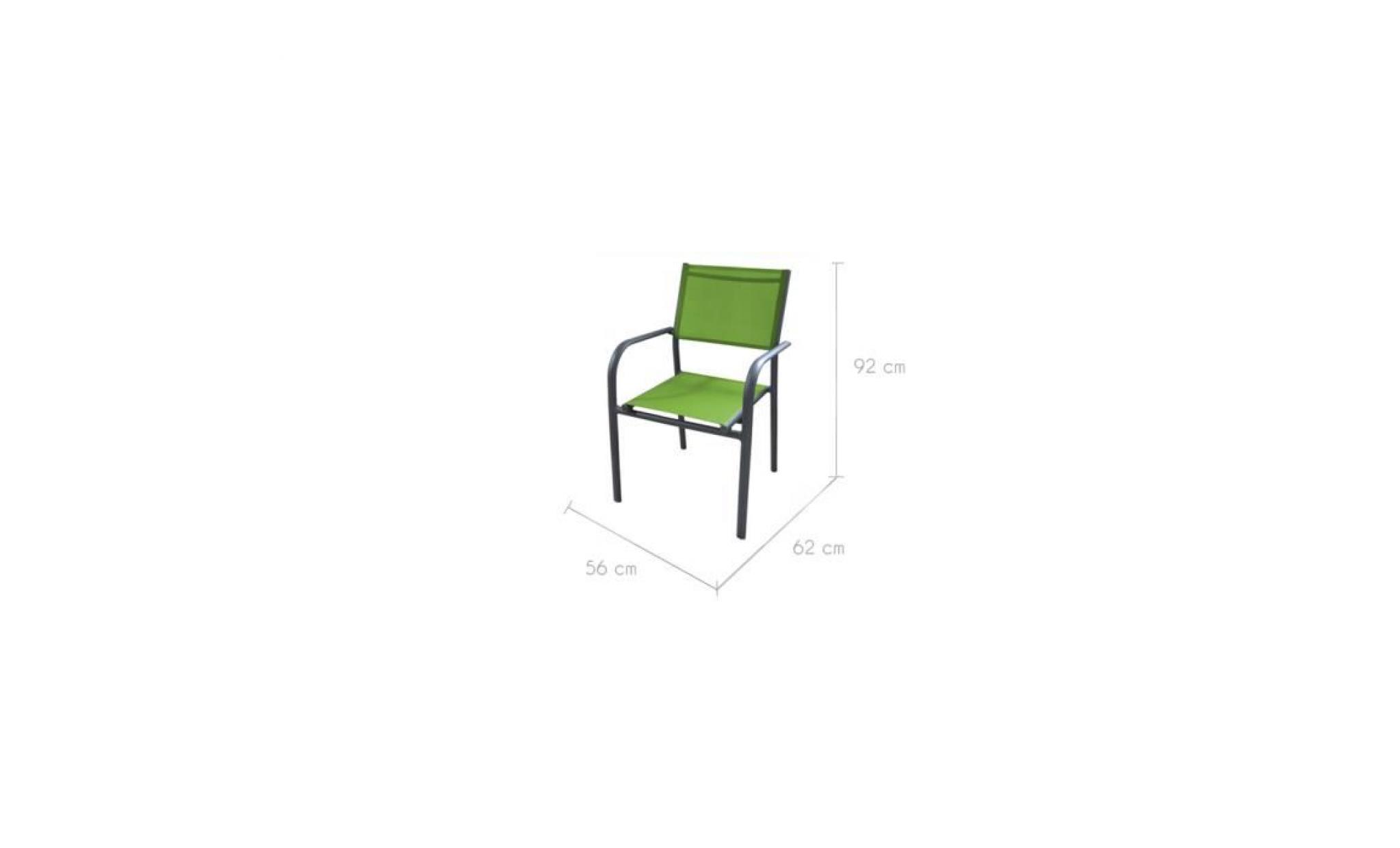 fauteuil de jardin cancun vert (lot de 6) pas cher