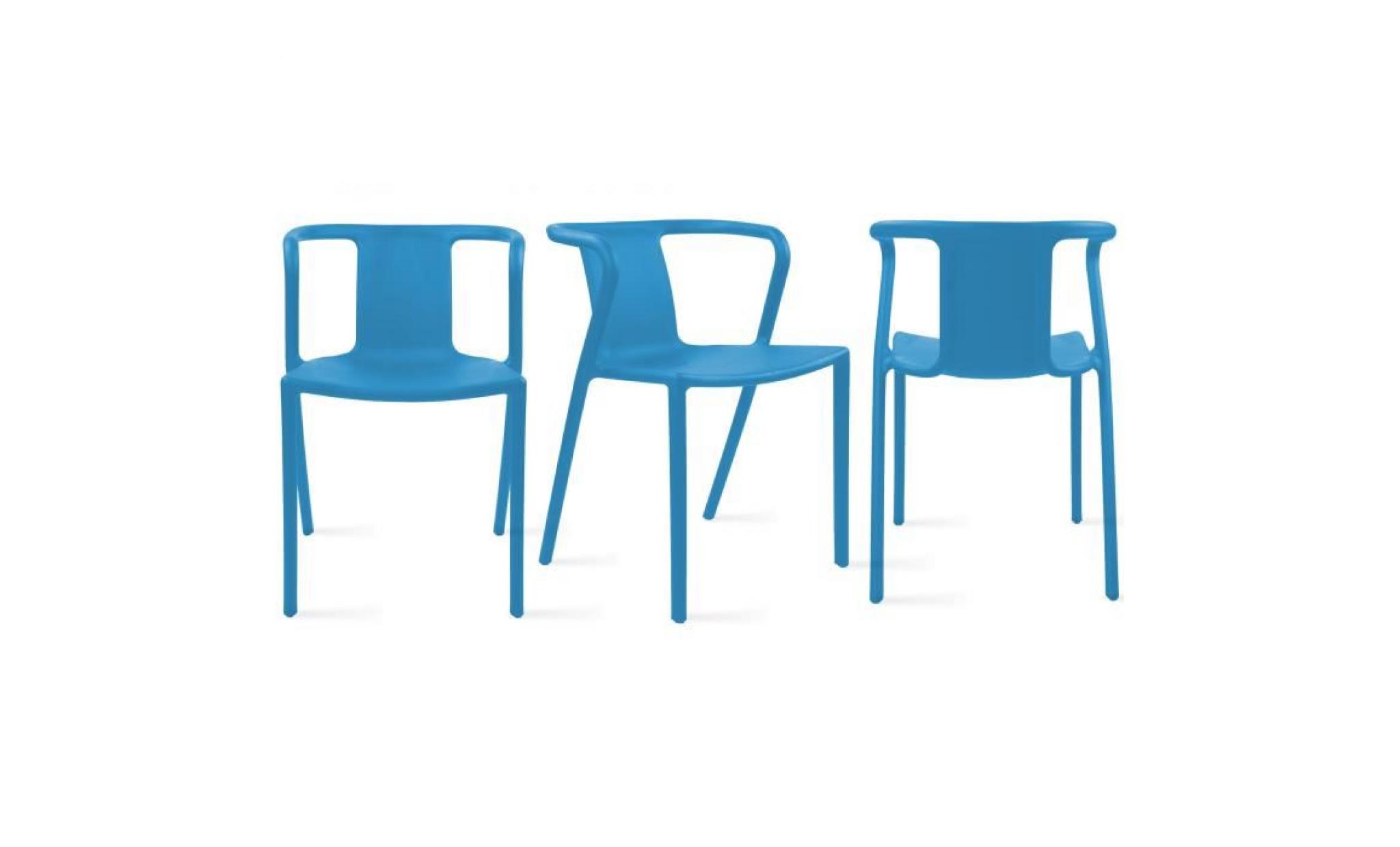 fauteuil de jardin design en plastique bleu pas cher