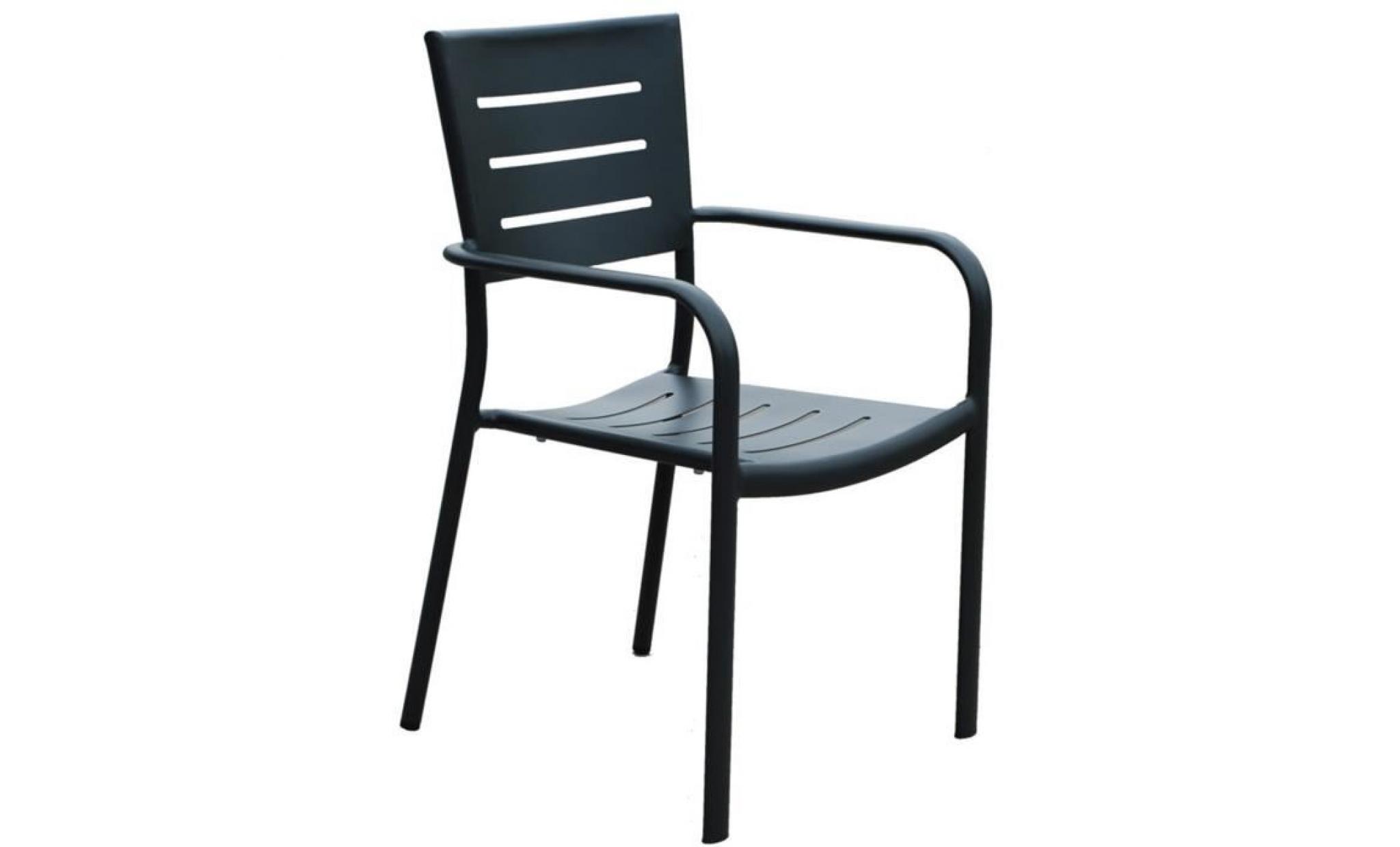 fauteuil de jardin empilable en aluminium coloris blanc   dim : h.87 x l.56 x p.57 cm