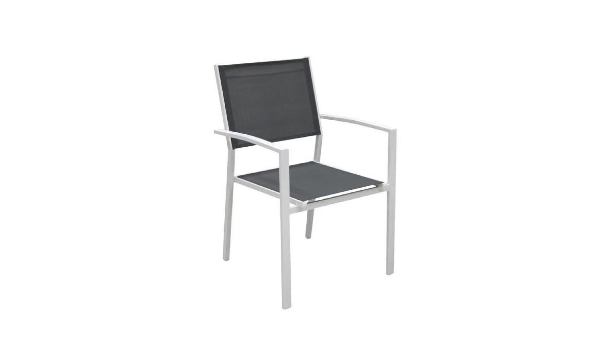 fauteuil de jardin empilable en aluminium et textilène sunny