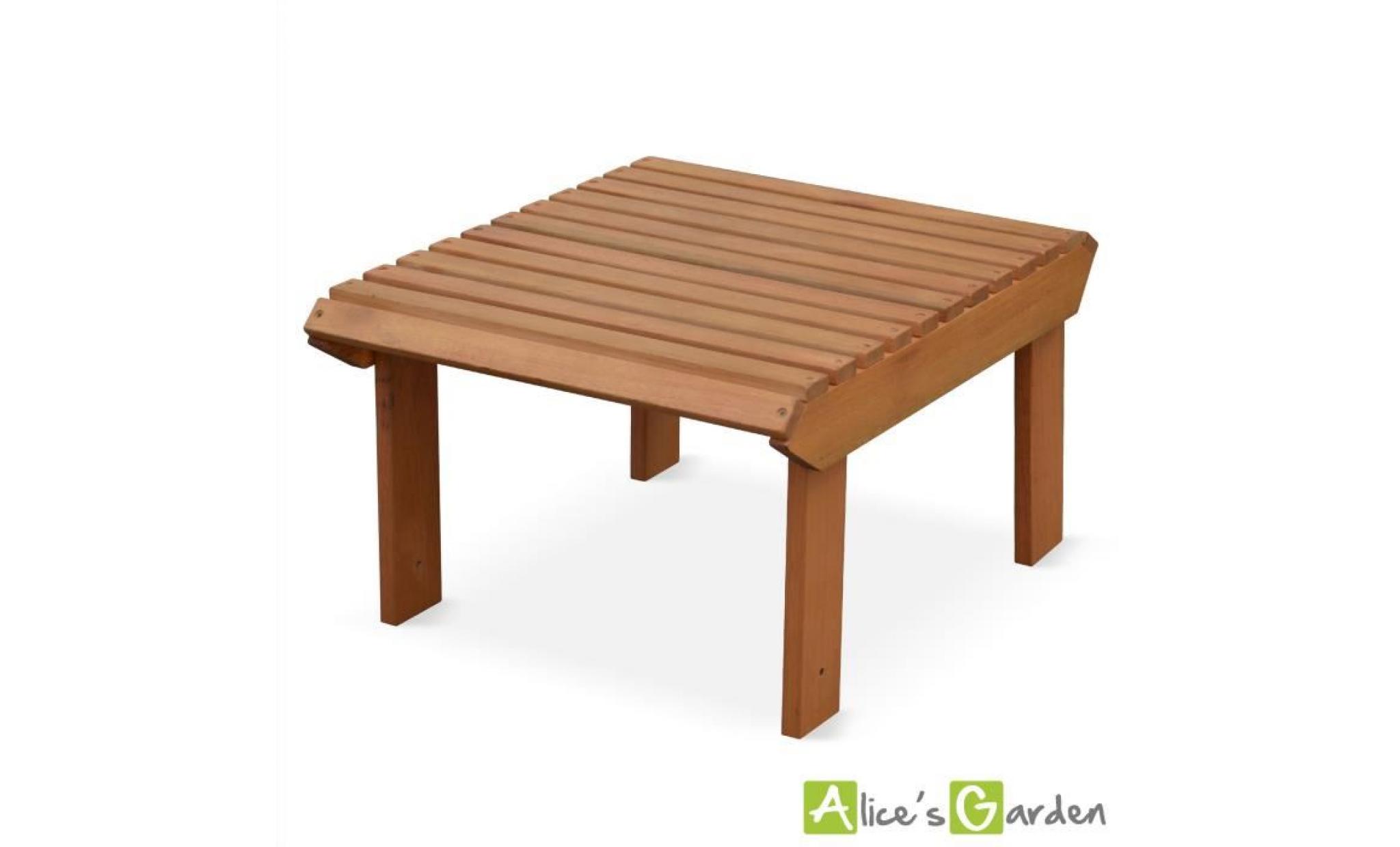 fauteuil de jardin en bois adirondack salamanca eucalyptus fsc avec repose pieds et table basse pas cher