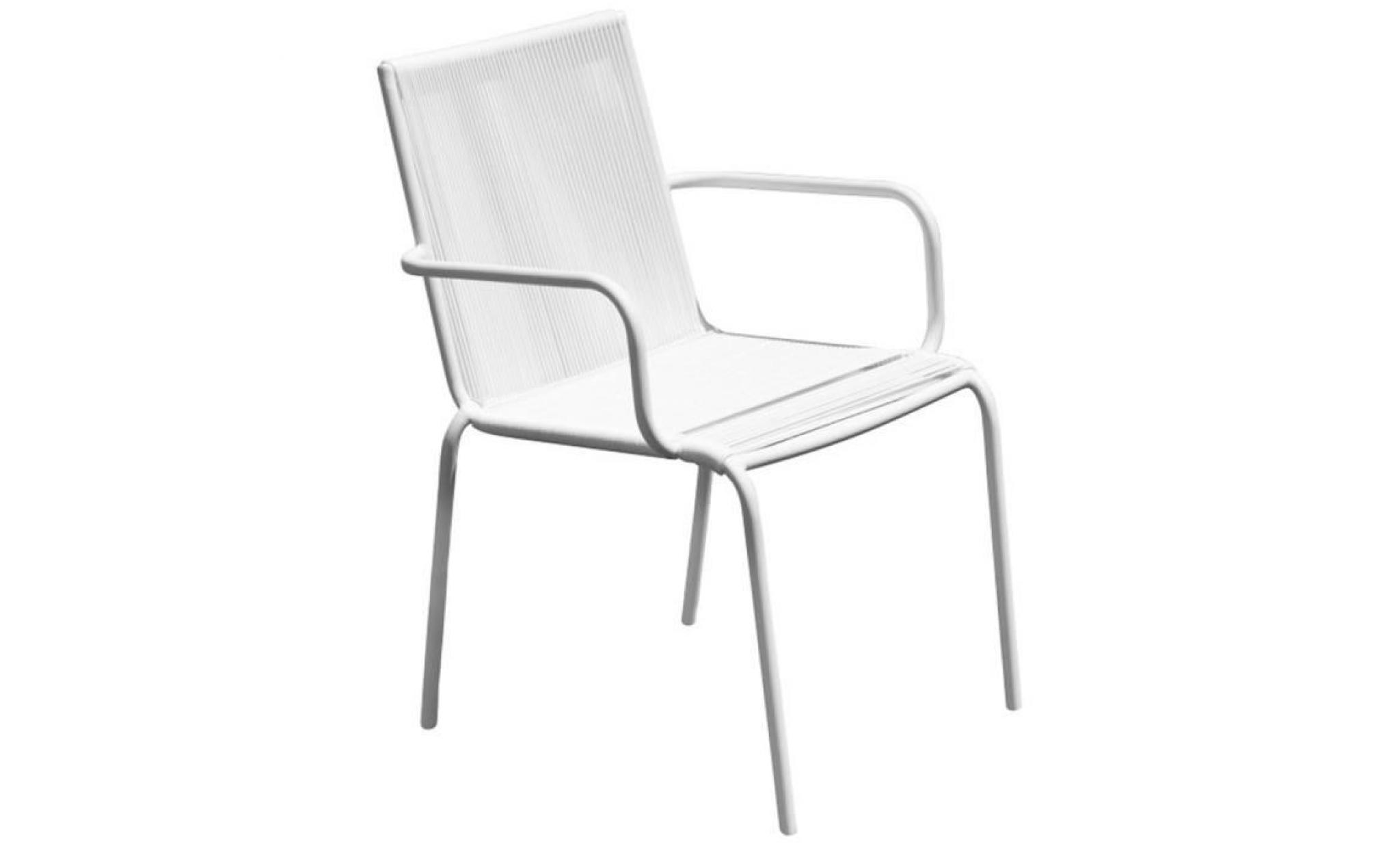 fauteuil de jardin en fer blanc   h 78 x l 63 x p 60 cm