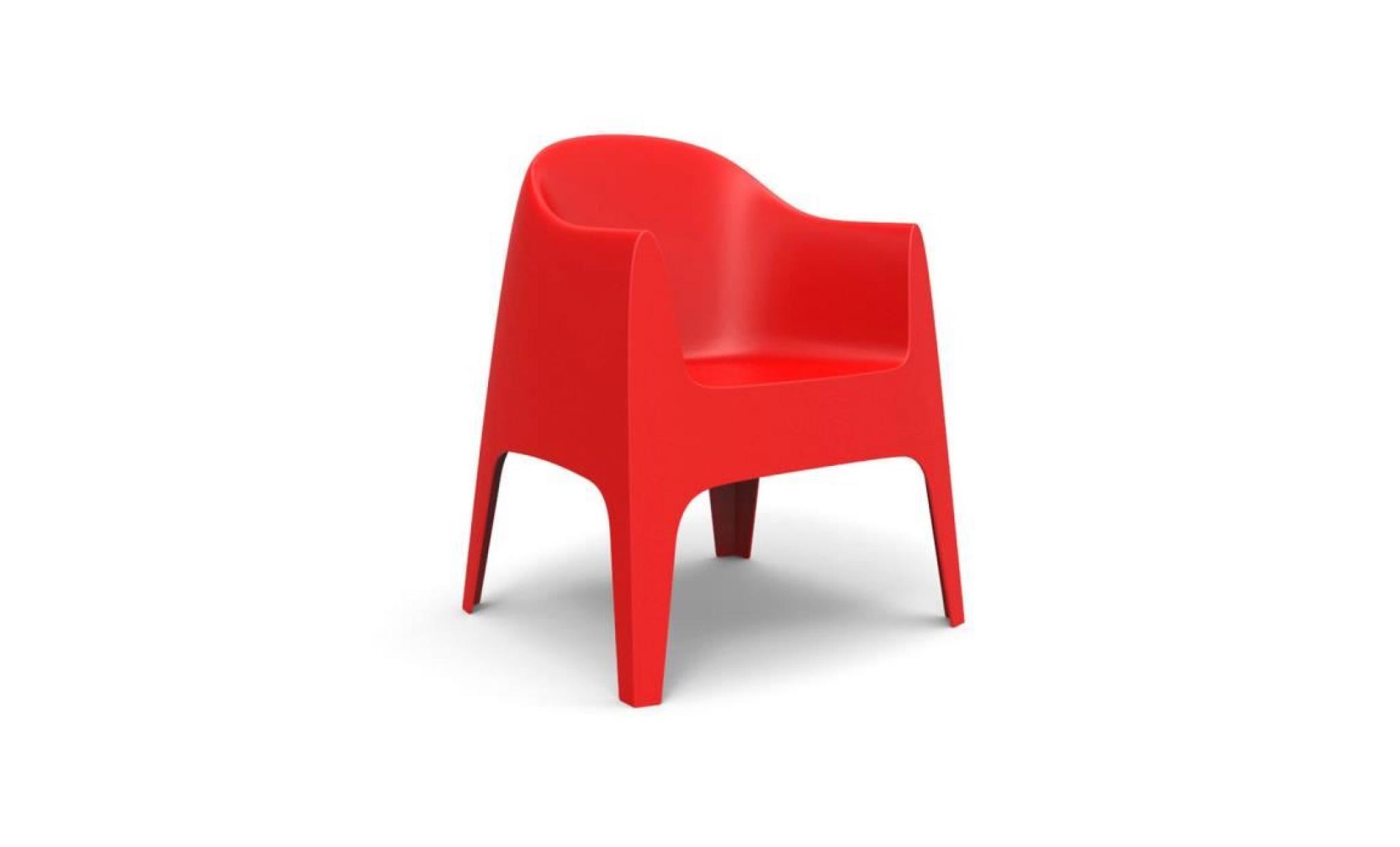 fauteuil de jardin en polypropylène injecté sillon   rouge