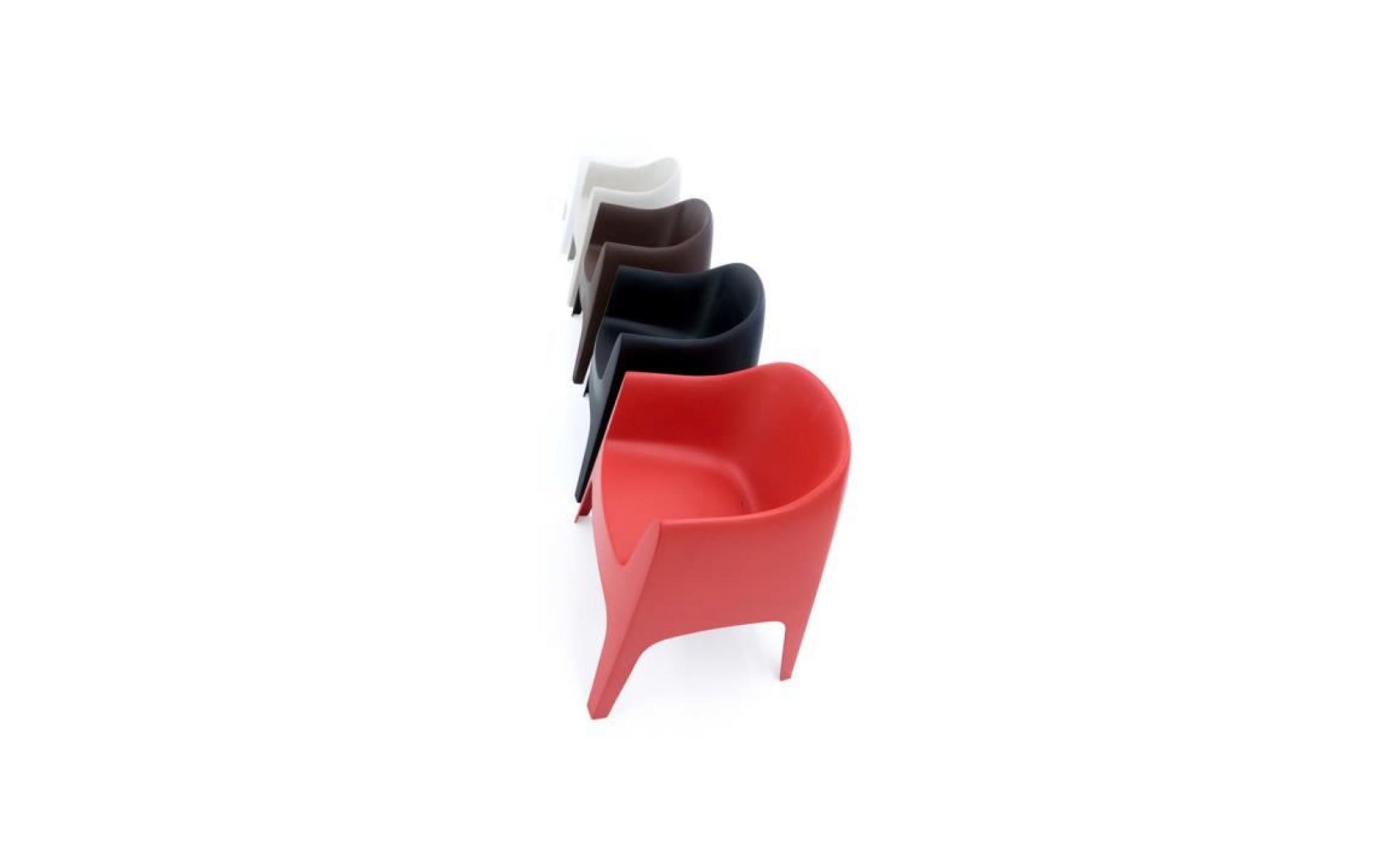 fauteuil de jardin en polypropylène injecté sillon   rouge pas cher