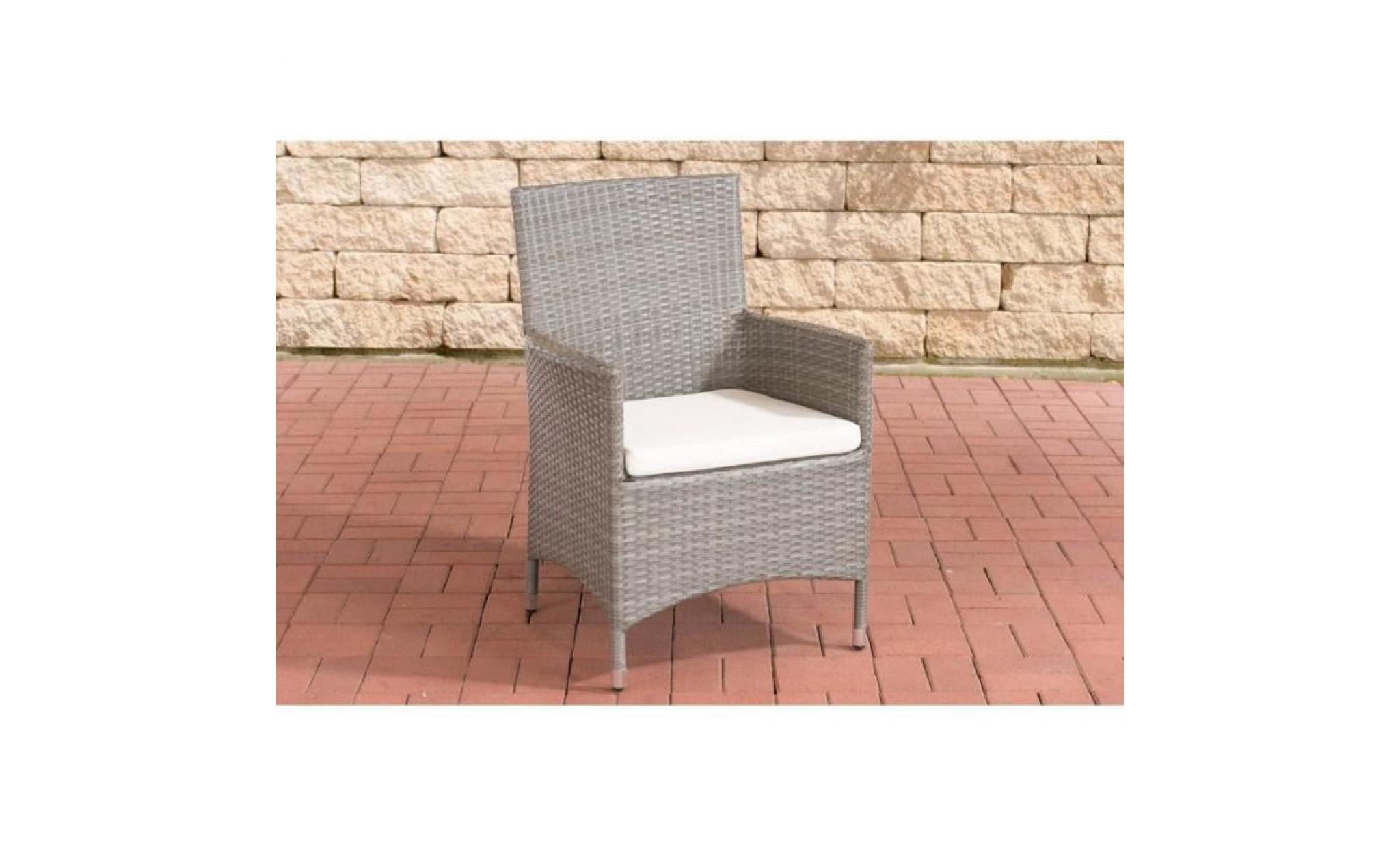 fauteuil de jardin en polyrotin gris avec coussin mdj10060