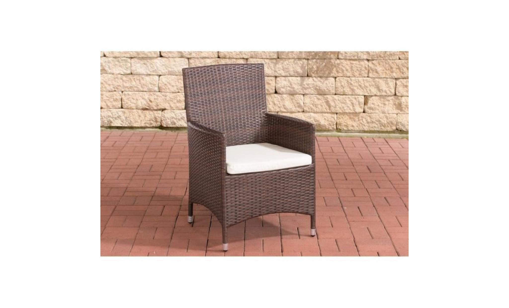 fauteuil de jardin en polyrotin marron avec coussin mdj10056
