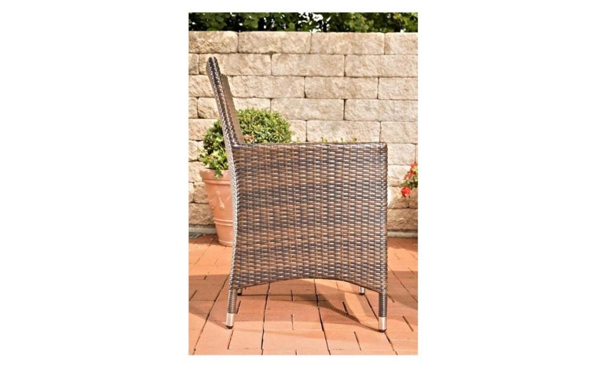 fauteuil de jardin en polyrotin marron avec coussin mdj10056 pas cher