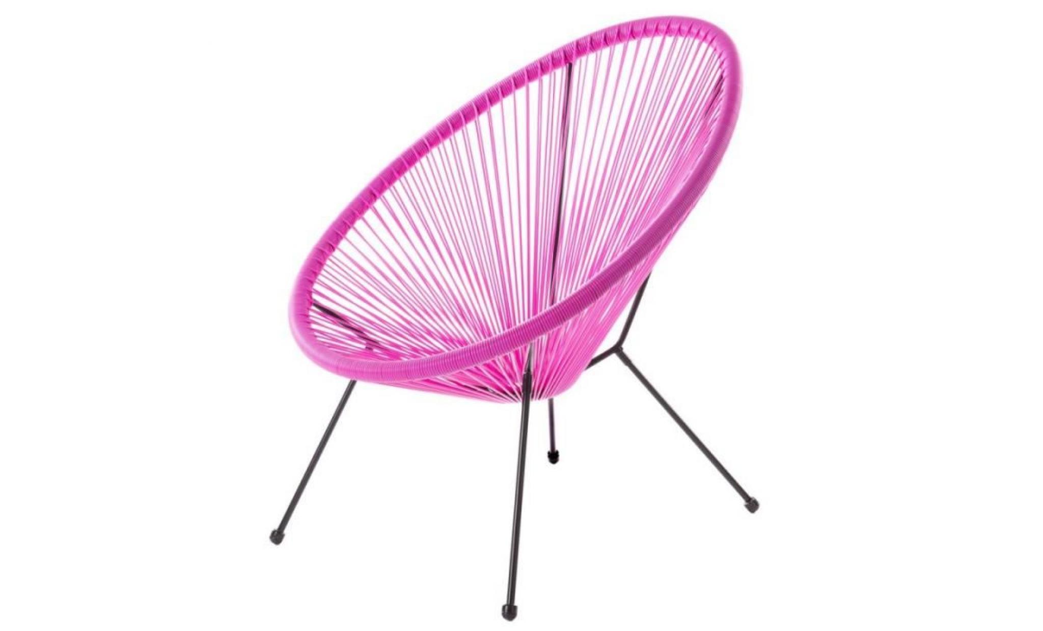 fauteuil de jardin en résine tressée rose alava   l 70 x l 80 x h 84