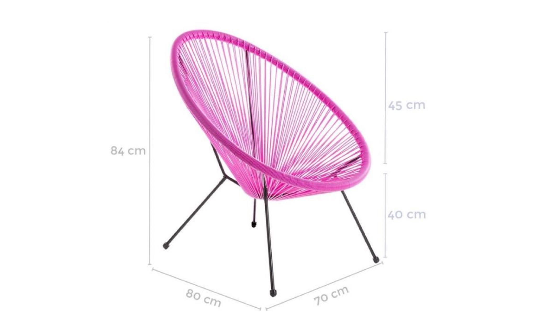 fauteuil de jardin en résine tressée rose alava   l 70 x l 80 x h 84 pas cher