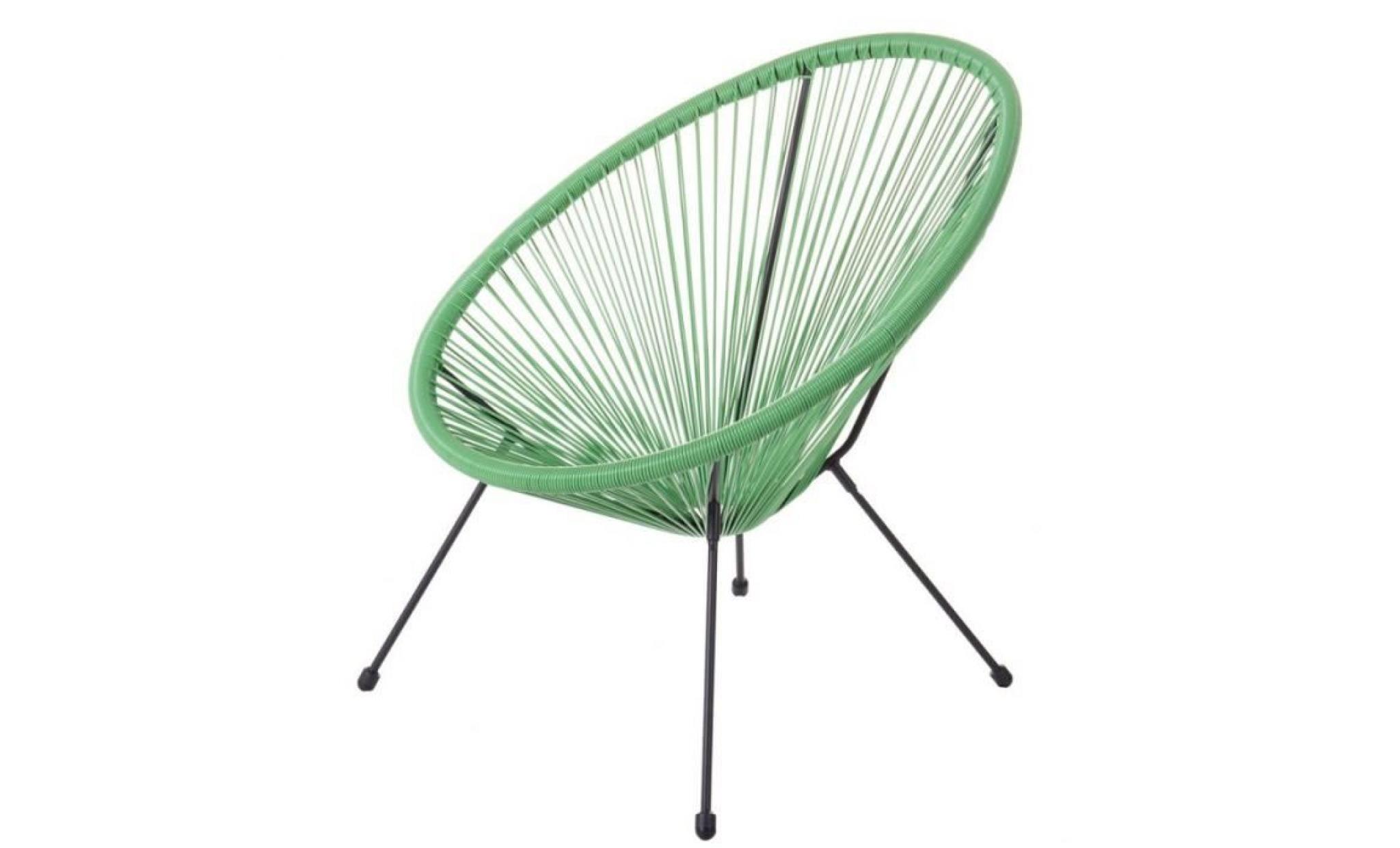 fauteuil de jardin en résine tressée vert alava   l 70 x l 80 x h 84