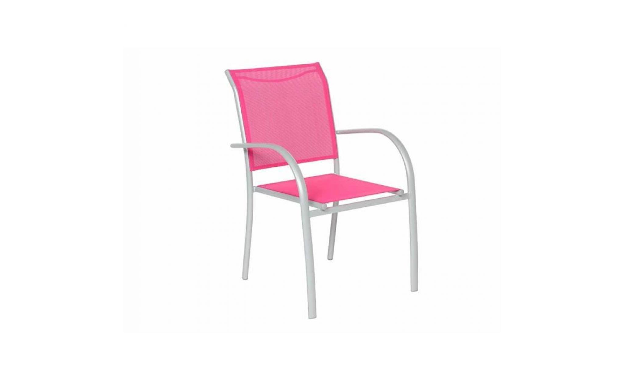 fauteuil de jardin en texaline piazza framboise/gris mat   hespéride